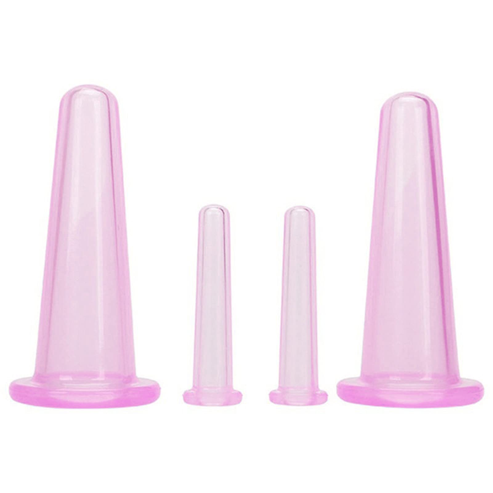 4Pcs Facial Massage Cupping Set - Anti-Aging Face & Neck Therapy Tools (2 Small & 2 Large Cups) for Skin Rejuvenation, Wrinkle Reduction & Lymphatic Drainage - Perfect for Home Spa, Self-Care & Beauty Routine