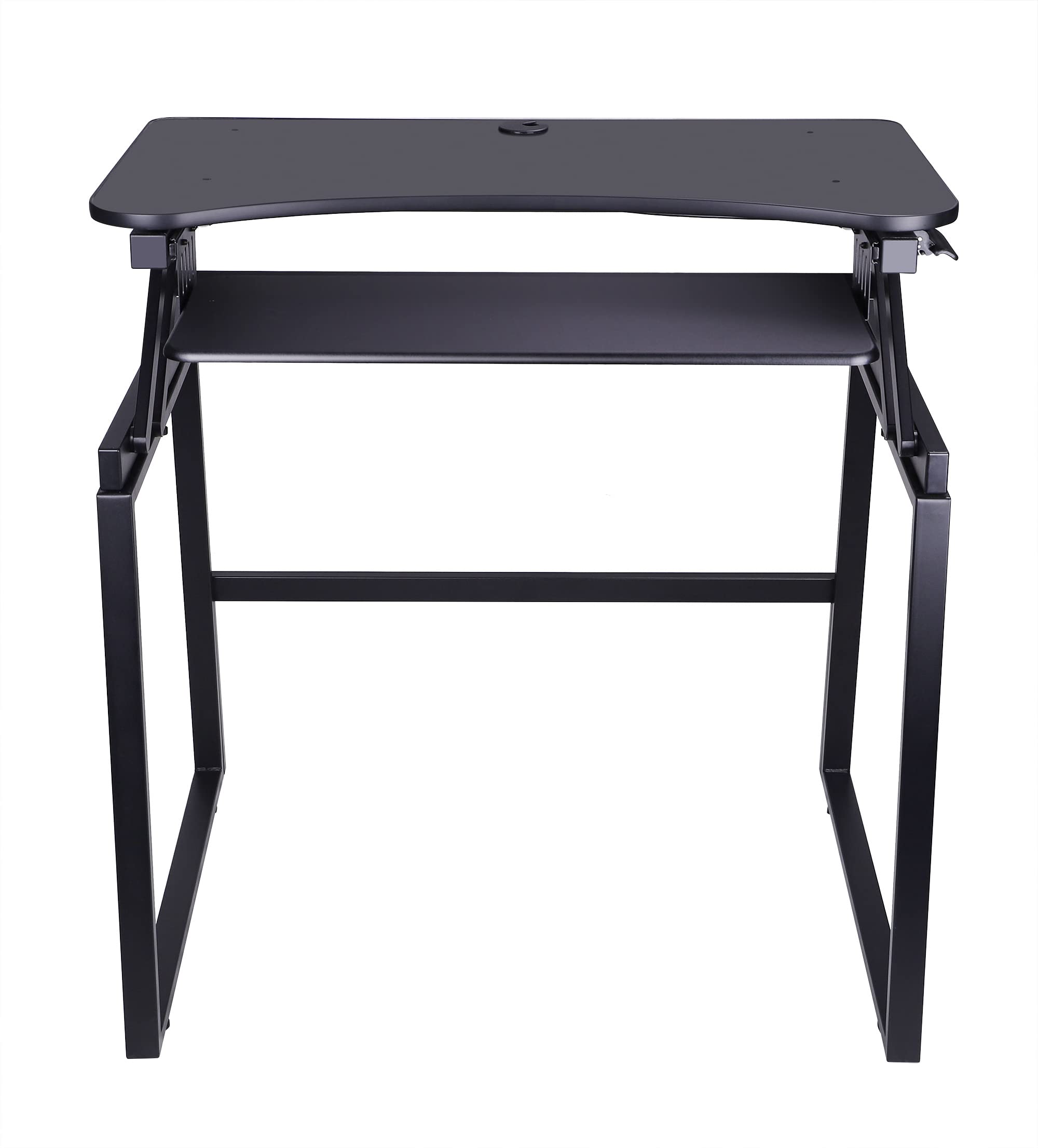 Rocelco Deluxe Adjustable Desk Riser Stand with Floor Base - Ergonomic Height Adjustable Monitor Stand for Home Office, Gaming & Workspace Setup