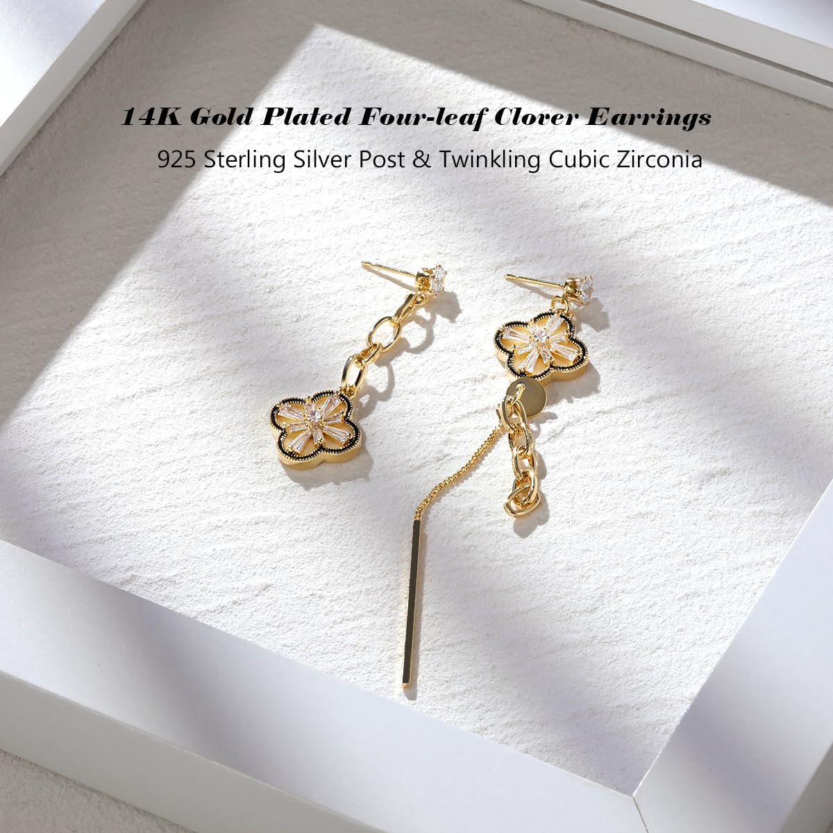 925 Sterling Silver Gold Plated Bee & Honeycomb Drop Earrings for Women - Geometric Fashion Long Tassel Hoop Earrings with Cubic Zirconia, Dainty Jewelry Gift for Her | Perfect for Date Night, Office Wear & Special Occasions