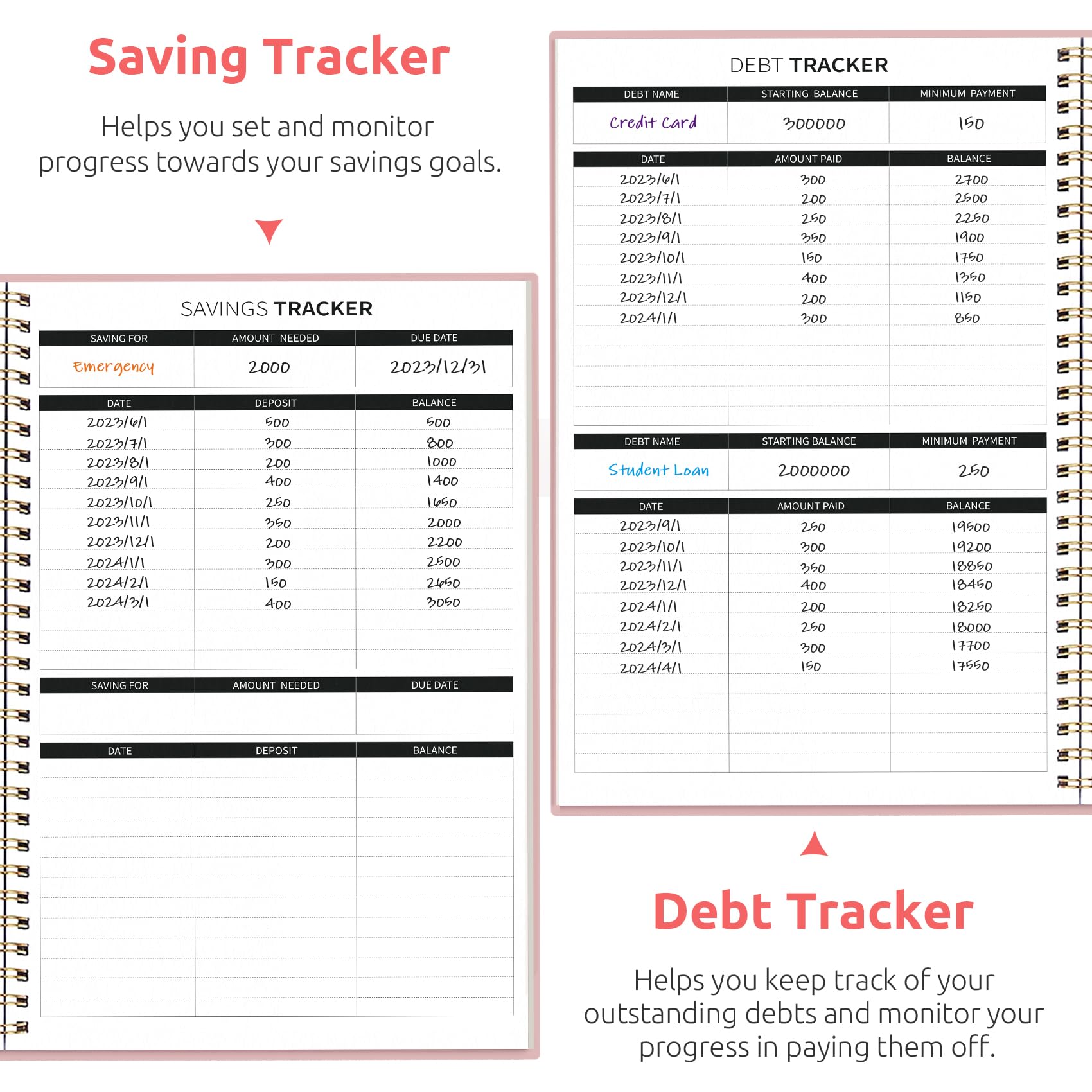 2024-2025 Budget Planner & Expense Tracker Notebook - Undated Monthly Finance Organizer, Bill Tracker & Money Management Journal for Personal Finance Control (Pink) | Perfect for Home Budgeting, Savings Goals & Financial Planning