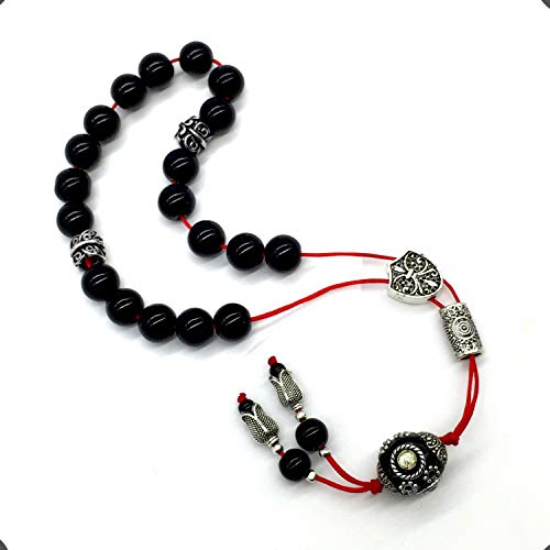 BLACK RESİN BEADS - (10 mm, 19 Beads)