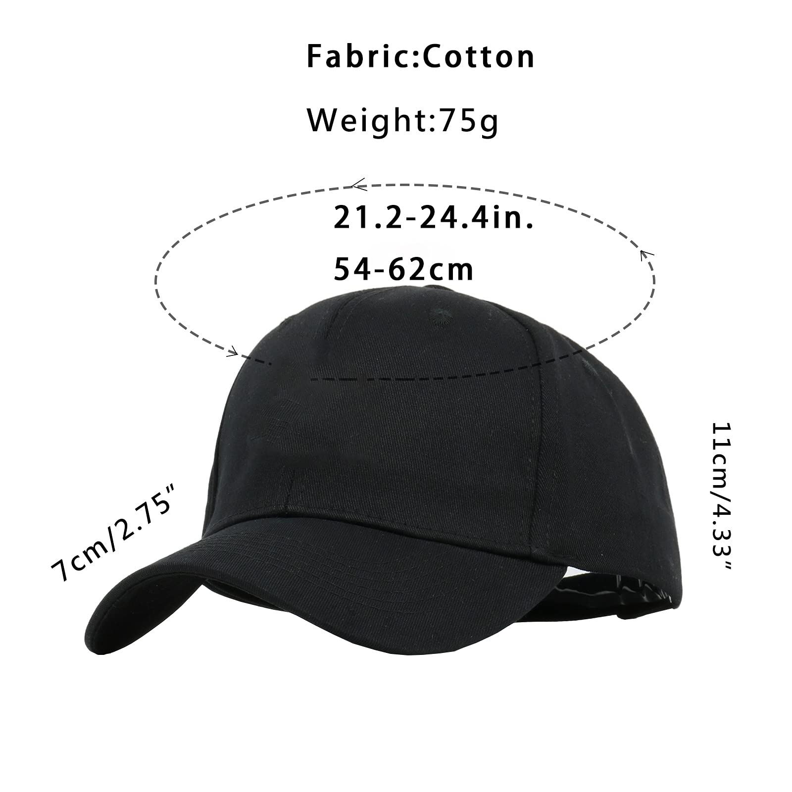 Furtony Adjustable Cotton Baseball Cap with Moon Pattern Embroidery - Stylish Hip-Hop Hat for Men & Women - Perfect for Streetwear, Outdoor Activities and Fashion Accessories