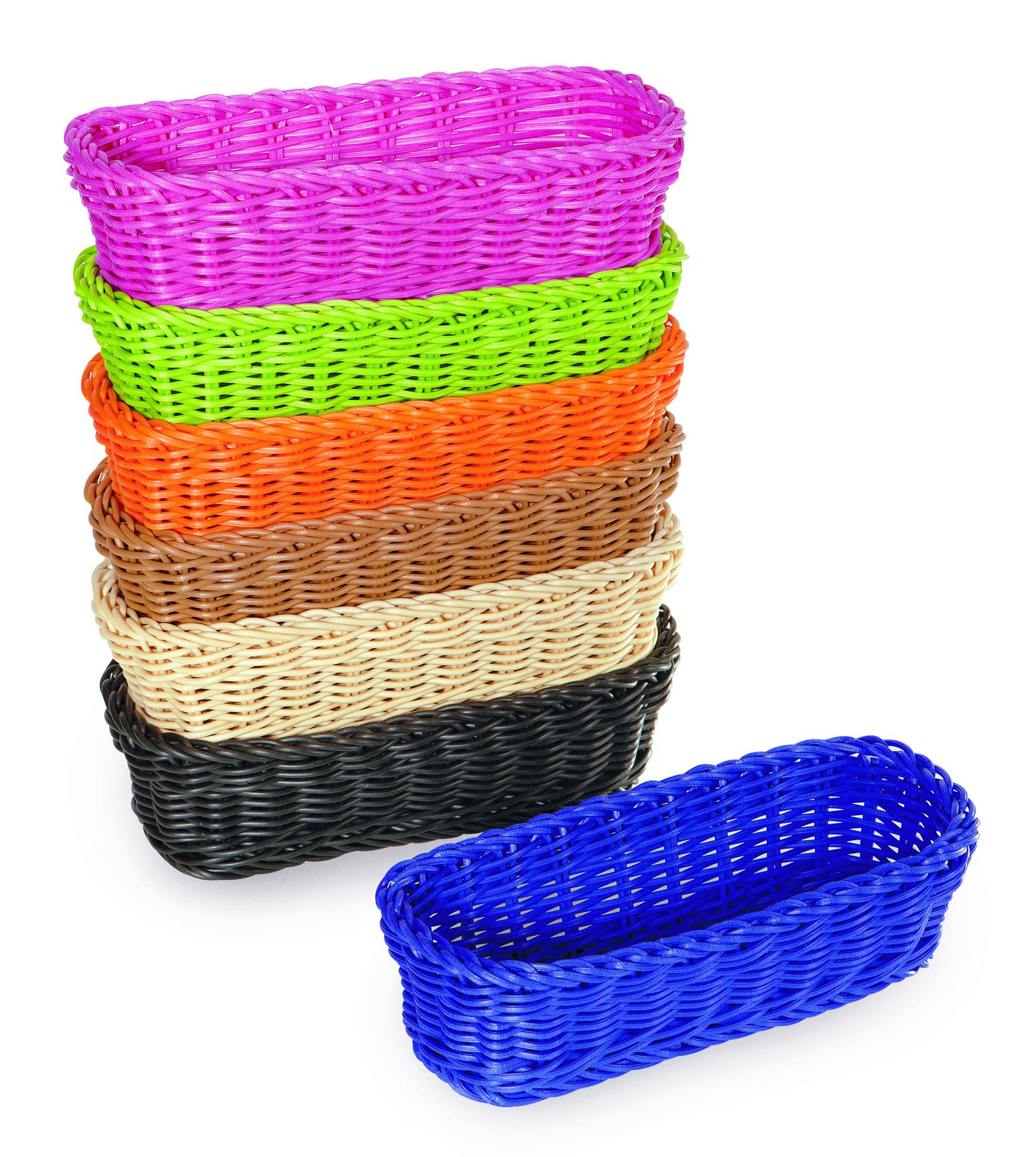 G.E.T. WB-1507-BK Black Rectangular Polyweave Bread Basket - 10