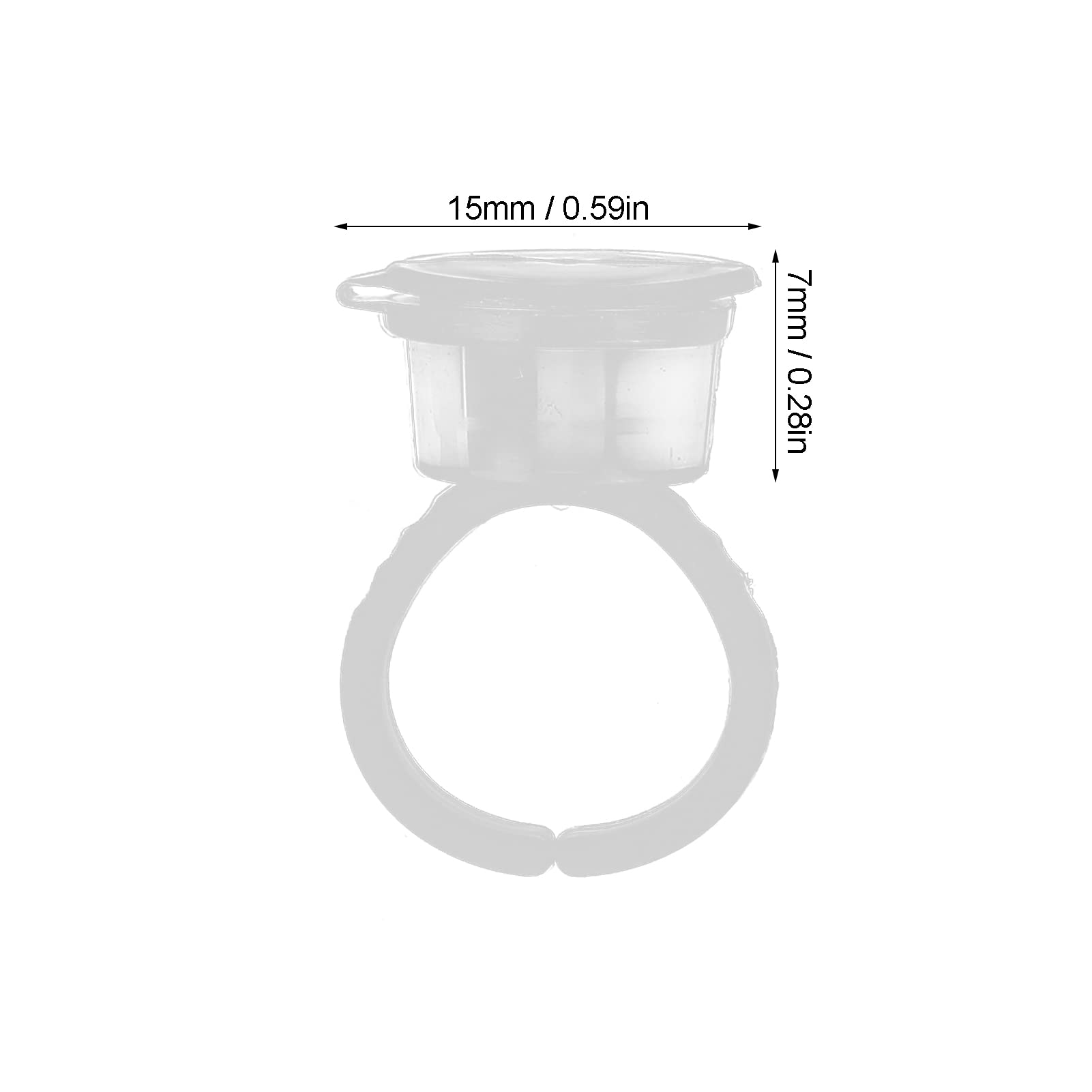 50pcs Disposable Pigment Ring Cups - Eyelash Glue Holder for Lash Extensions & Nail Art - Perfect for Beauty Salons, DIY Nail Designs & Professional Lash Applications
