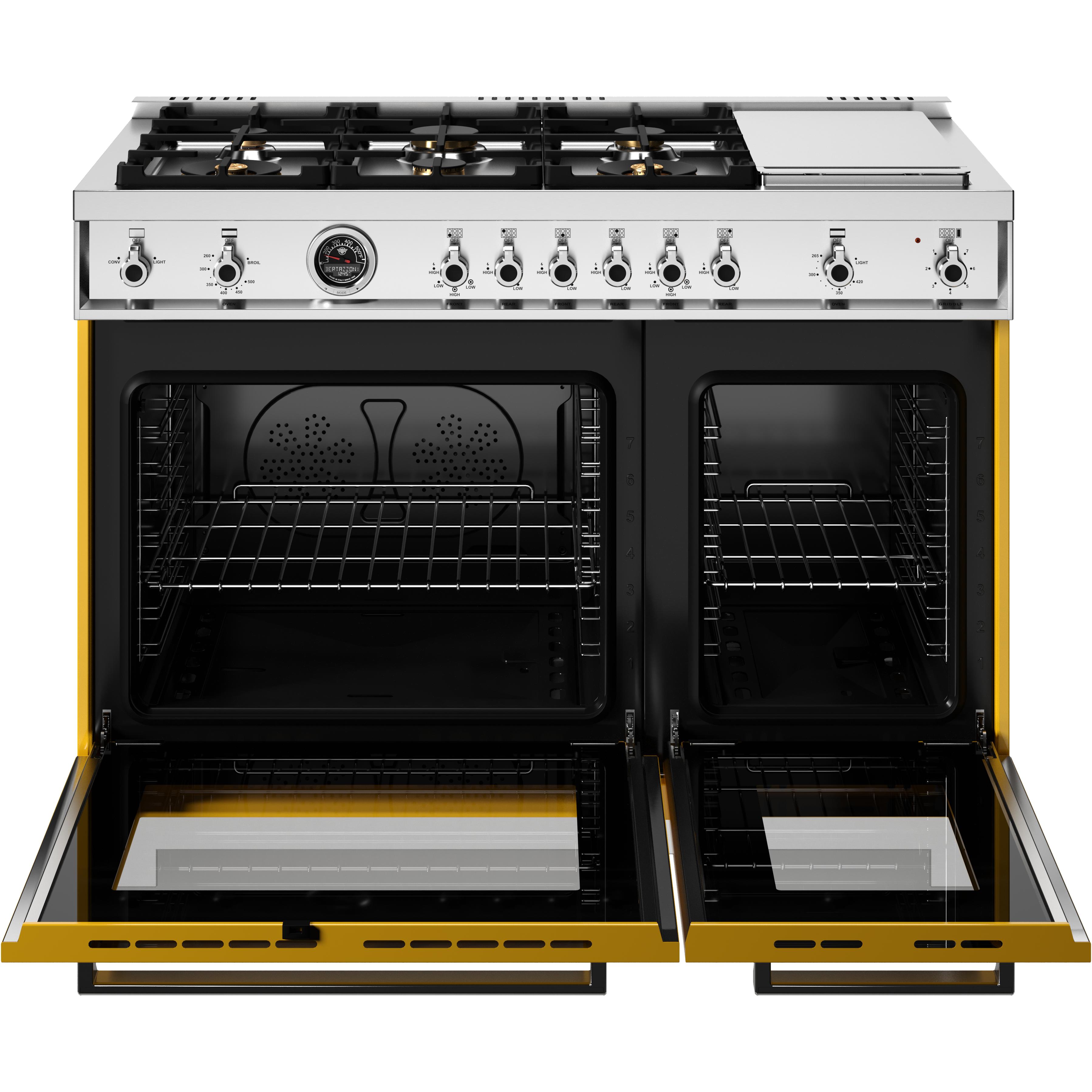 Bertazzoni PRO486BTFGMGIT 48-Inch Professional Freestanding Gas Range - Premium Italian Stainless Steel Design for Home Chefs & Gourmet Cooking