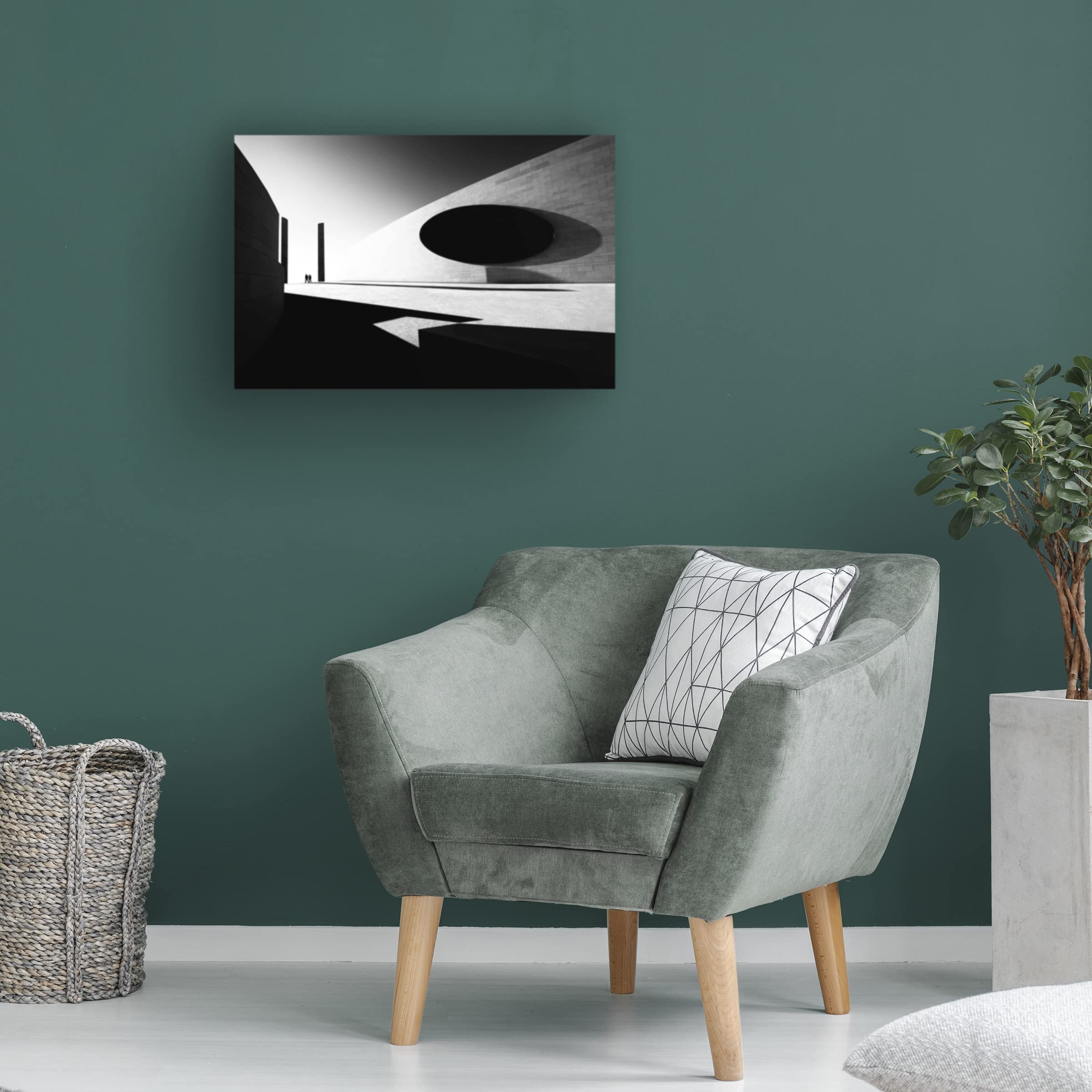 Trademark Fine Art 'Black And White Harmony' Canvas Wall Art by Florentinus Joseph - Modern Abstract Painting for Living Room, Bedroom & Office Decor