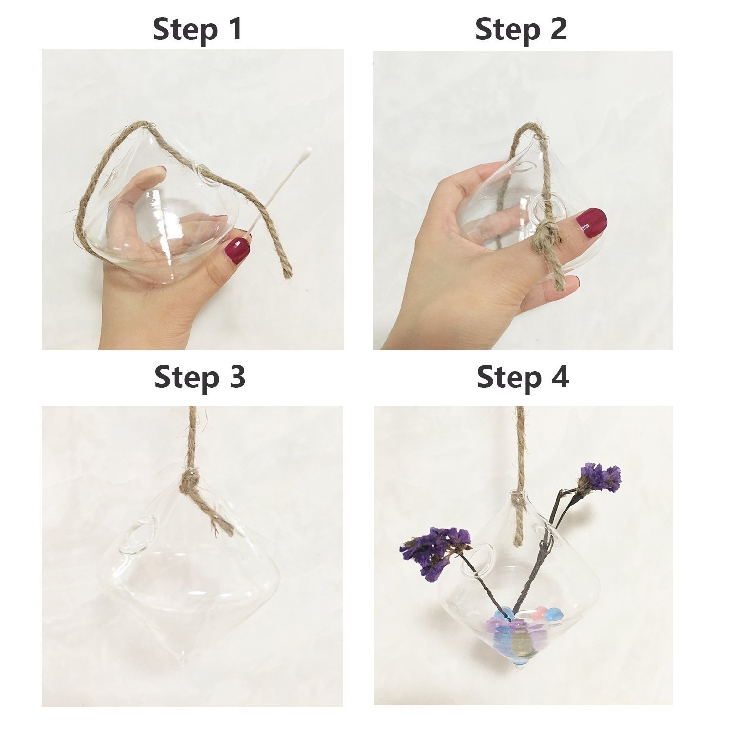 3-Piece Glass Propagation Station Wall Hanging Planters - Indoor Hydroponic Wall Vases for Plants, Flowers & Terrariums | Perfect for Home Decor, Office Greenery & Gift Giving