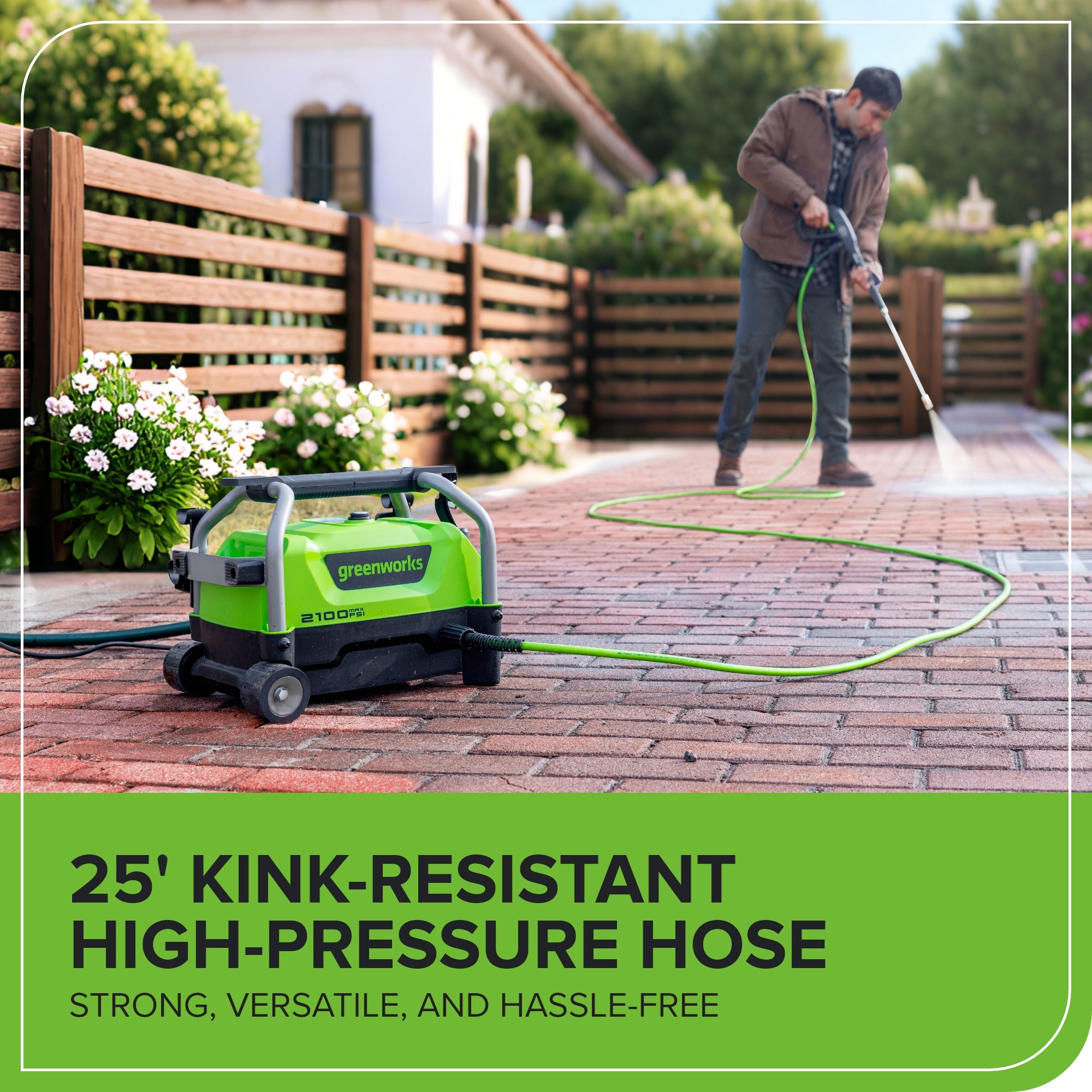 2100 PSI 1.2 GPM Portable Electric Pressure Washer for Home & Car Cleaning - Outdoor Patio, Driveway, Deck, Fence, and Vehicle Washing