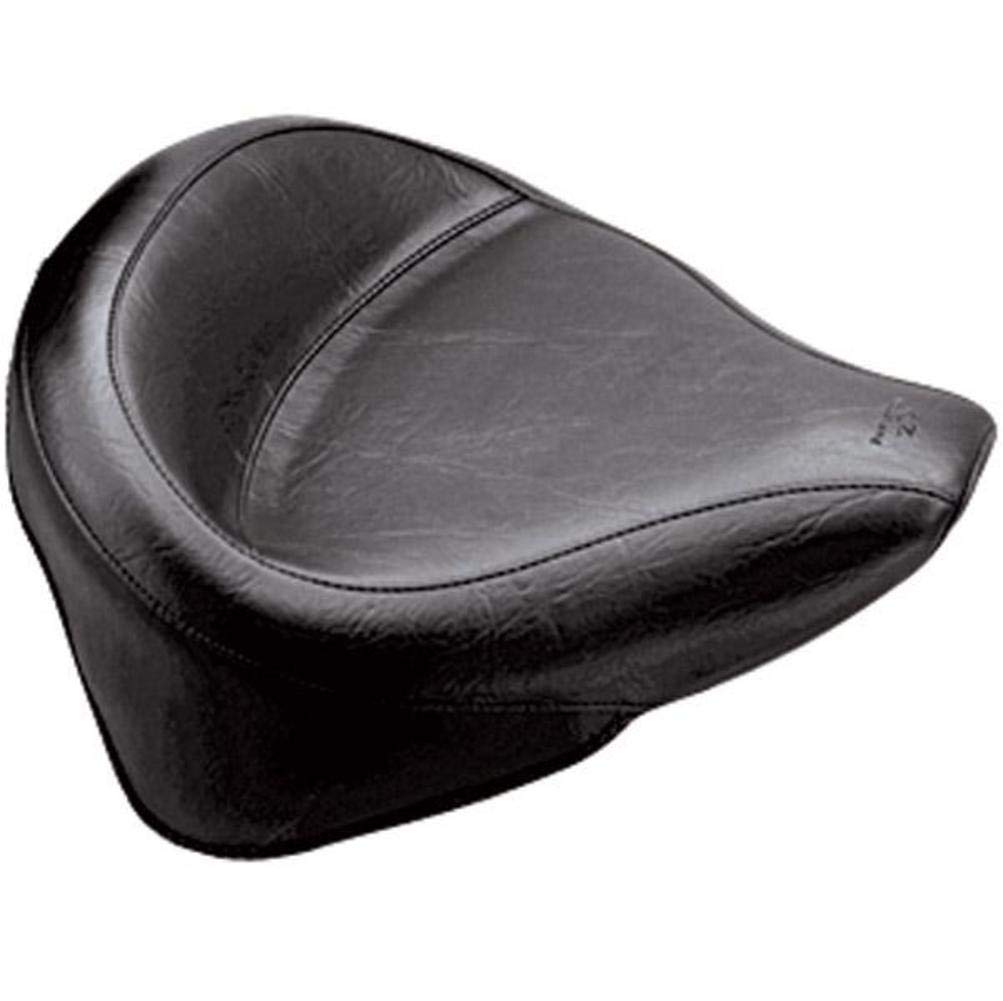 Mustang Wide Vintage Solo Seat 76752 - Genuine Leather Motorcycle Seat for Harley Davidson, Comfortable & Durable - Perfect for Cruisers, Touring Bikes & Long Rides