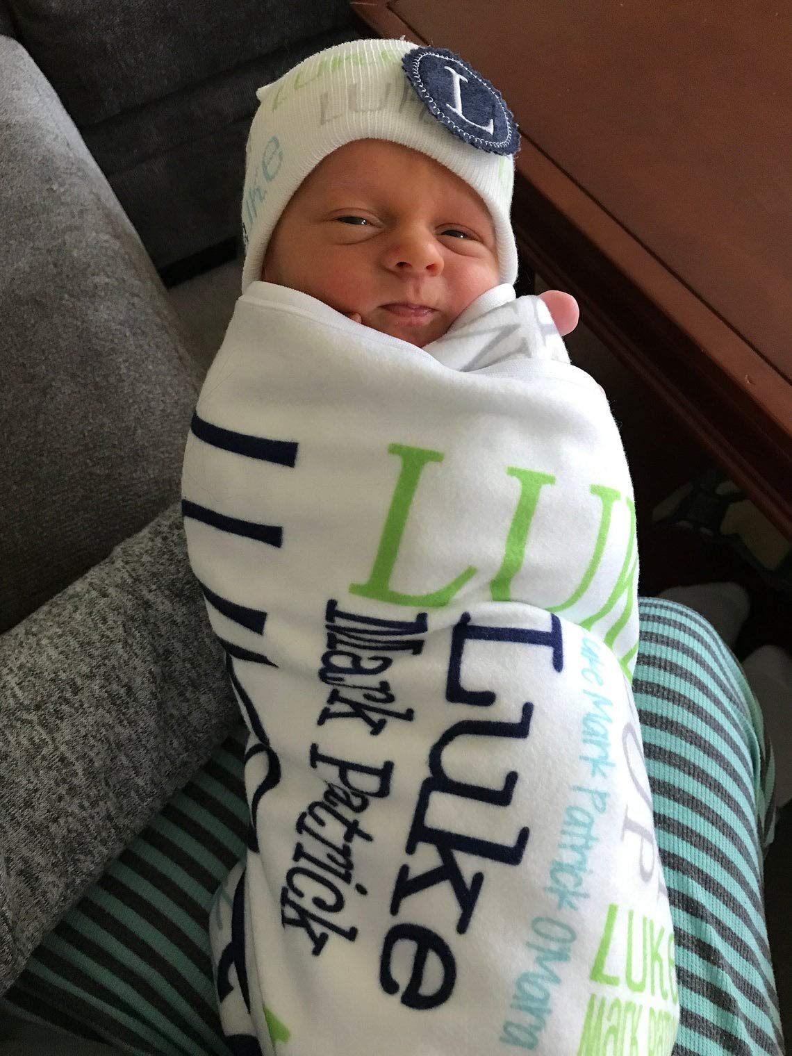 Personalized Monogram Name Blankets for Baby, Kids & Adults - Customized Baby Blanket for Newborns, Infants, Toddlers & Grandparents - Perfect for Gifts, Nursery Decor, Family Keepsakes & Cozy Home Use
