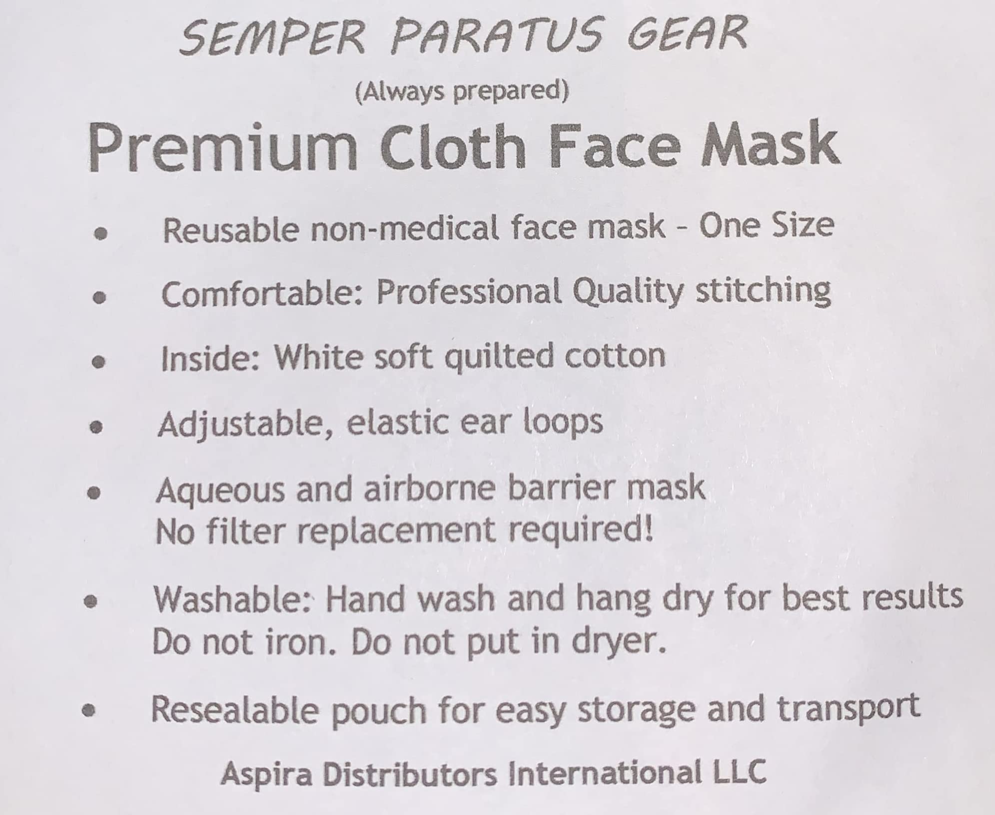 Gear Face Mask - Quilted Cotton Reusable Washable Adjustable Ear Loop - Breathable Warm Cotton Face Cover for Men & Women (Black) - Perfect for Outdoor Activities, Travel, and Daily Protection