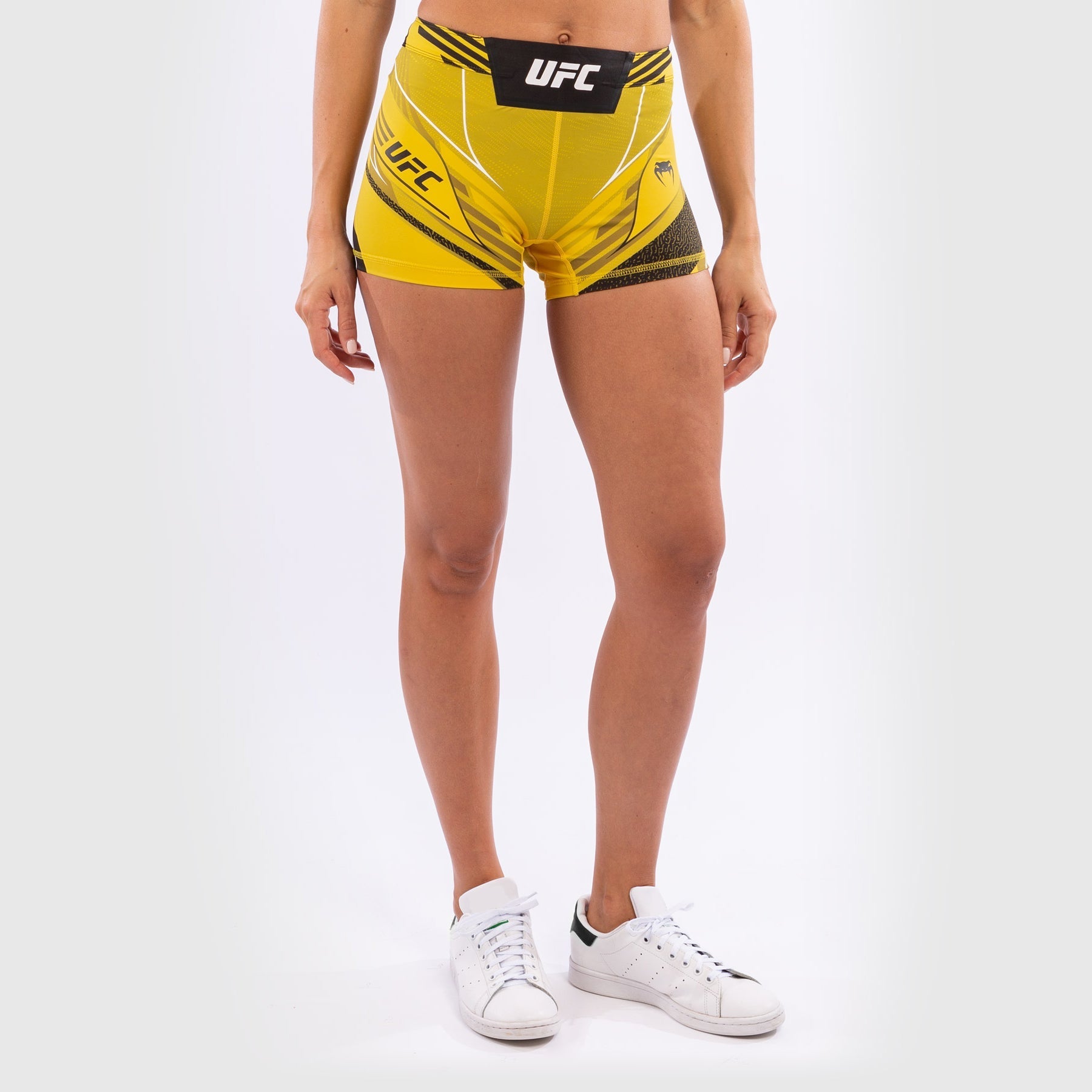 UFC Venum Authentic Fight Night Women's Vale Tudo Shorts - MMA Training & Competition Shorts - Comfortable Short Fit in Yellow - Perfect for UFC Training, BJJ, MMA & Fitness Workouts