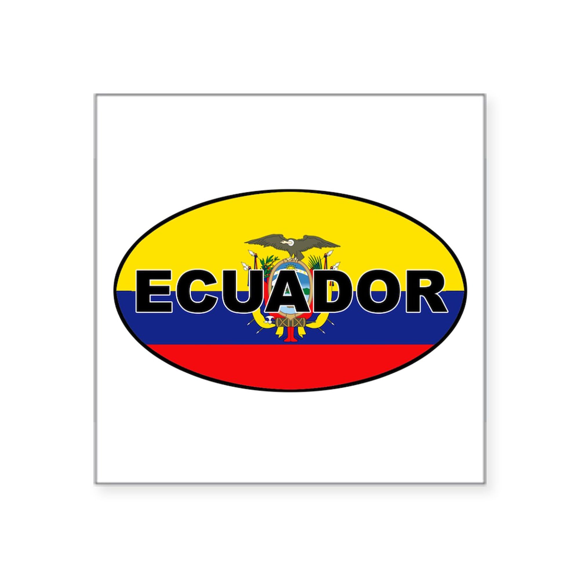 Ecuador Flag Oval & Square Bumper Stickers - Patriotic Car Decals for Windows, Laptops, Coolers | Show National Pride on Vehicles, Travel Gear, Home Decor