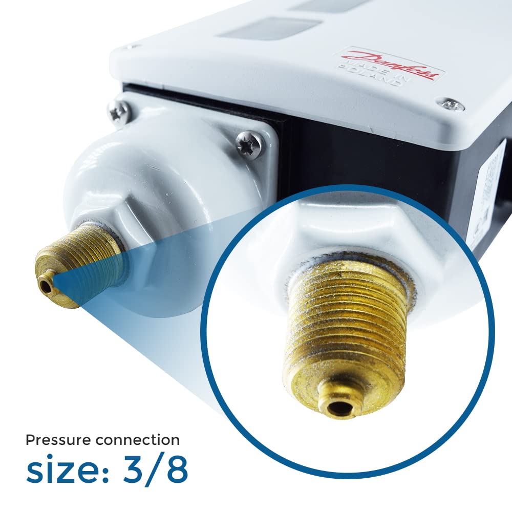 Danfoss RT 121 Low Air Pressure Switch (0.09-0.4 bar) for Refrigeration Compressors, HVAC Systems & Steel Plants - Reliable Protection for Industrial Equipment (Pack of 1)