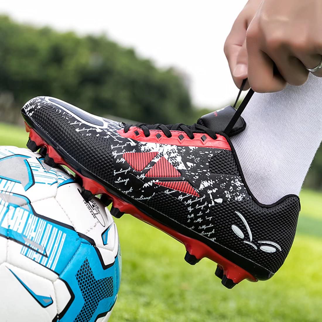 TOLLN Men's Football Soccer Cleats - Lightweight & Durable for Youth & Adults - Perfect for Turf, Grass & Indoor Soccer Games
