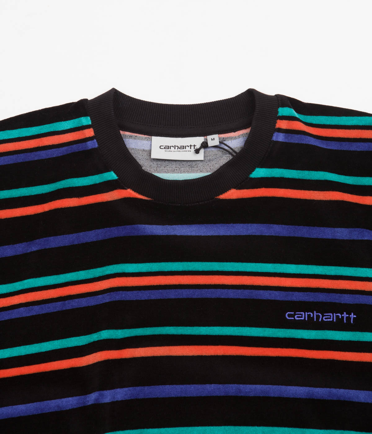 Carhartt Clanton Crewneck Sweatshirt - Black Stripe Cotton Pullover for Men | Workwear & Casual Streetwear