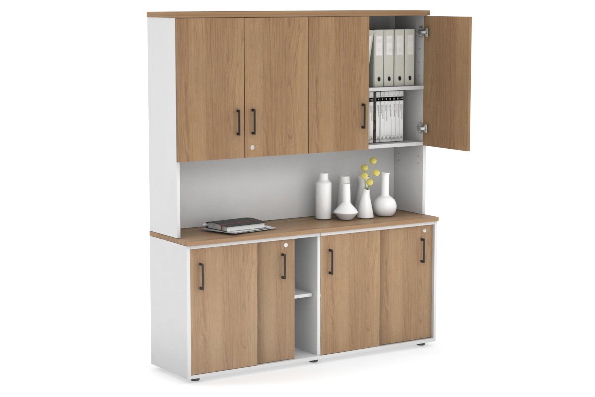Modern Sliding Door Credenza Hutch with Storage Doors - 1600W x 750H x 450D - Perfect for Home Office, Living Room & Bedroom Organization