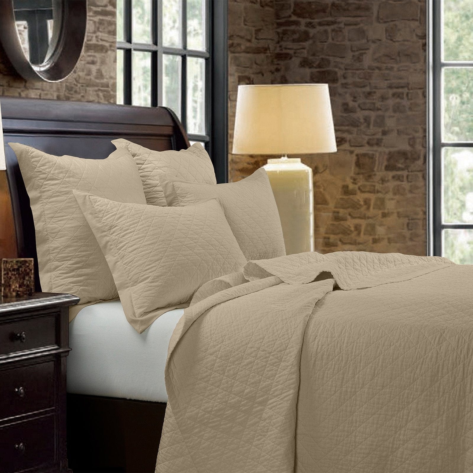 Premium Linen Cotton Diamond Quilt - Soft & Breathable Bedding Set for All Seasons - Perfect for Master Bedroom, Guest Room, or Cozy Home Decor