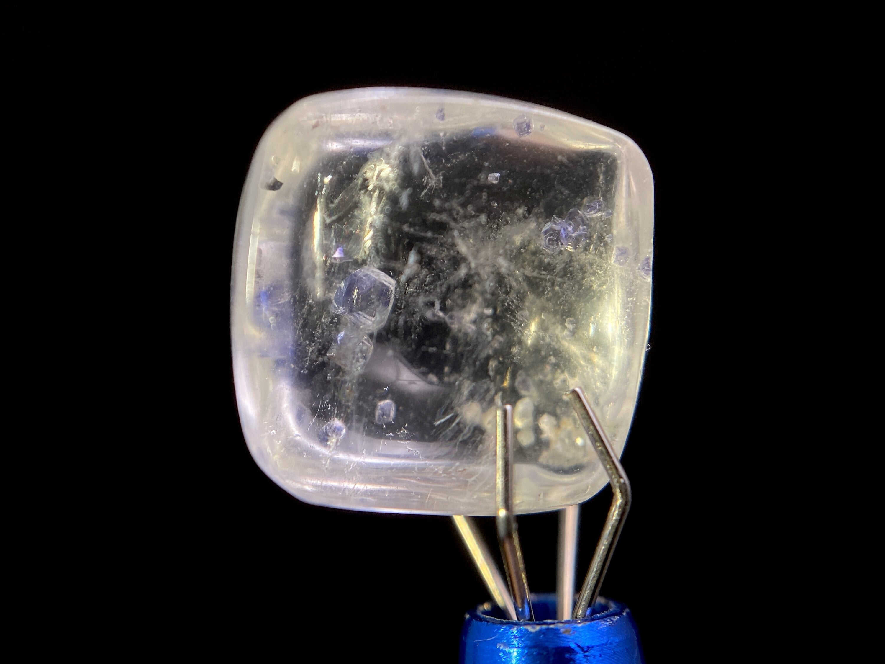 Natural Fluorite in Clear Quartz Crystal Cabochon - Rare Gemstone for Jewelry Making, Healing Crystals & Collectibles | Perfect for Pendants, Rings & Spiritual Healing