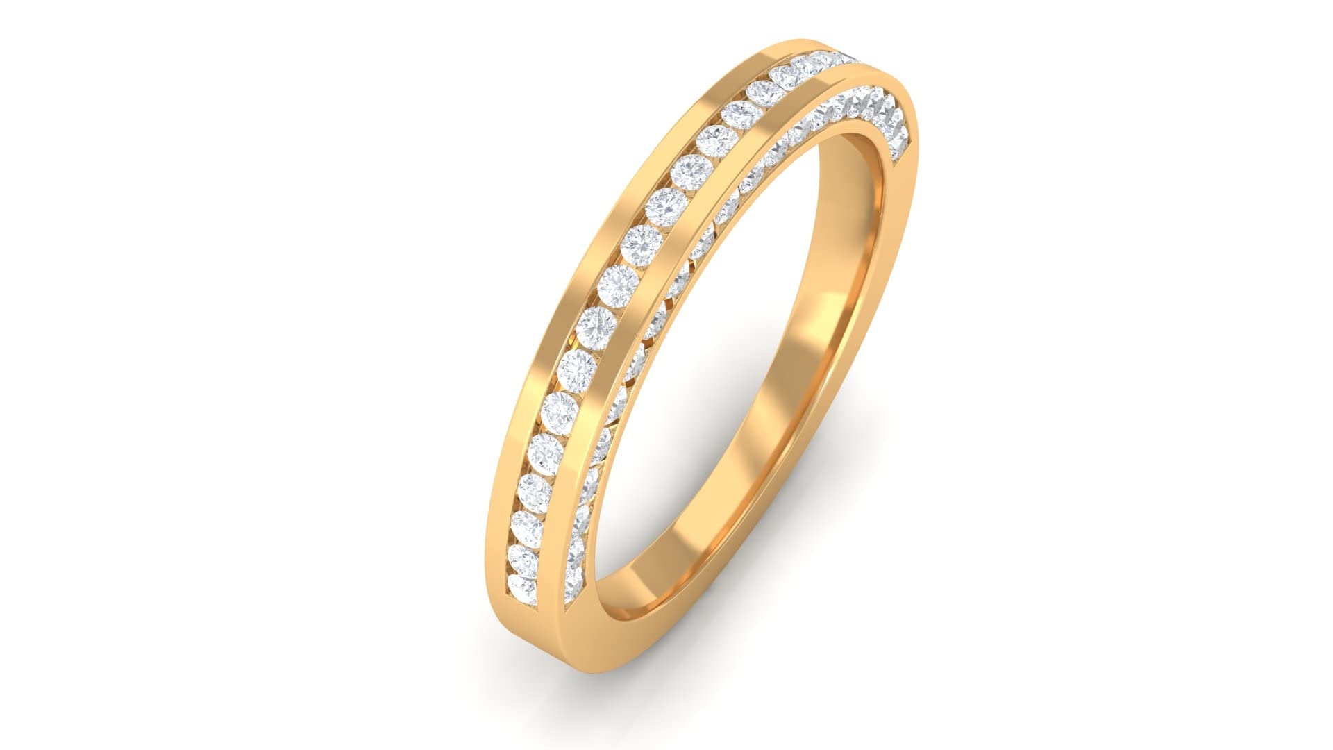 1.25 CT Certified Moissanite Half Eternity Ring for Women - 14K Solid Gold Wedding Band, Anniversary Gift, Bridal Jewelry - Perfect for Engagement, Proposal & Special Occasions