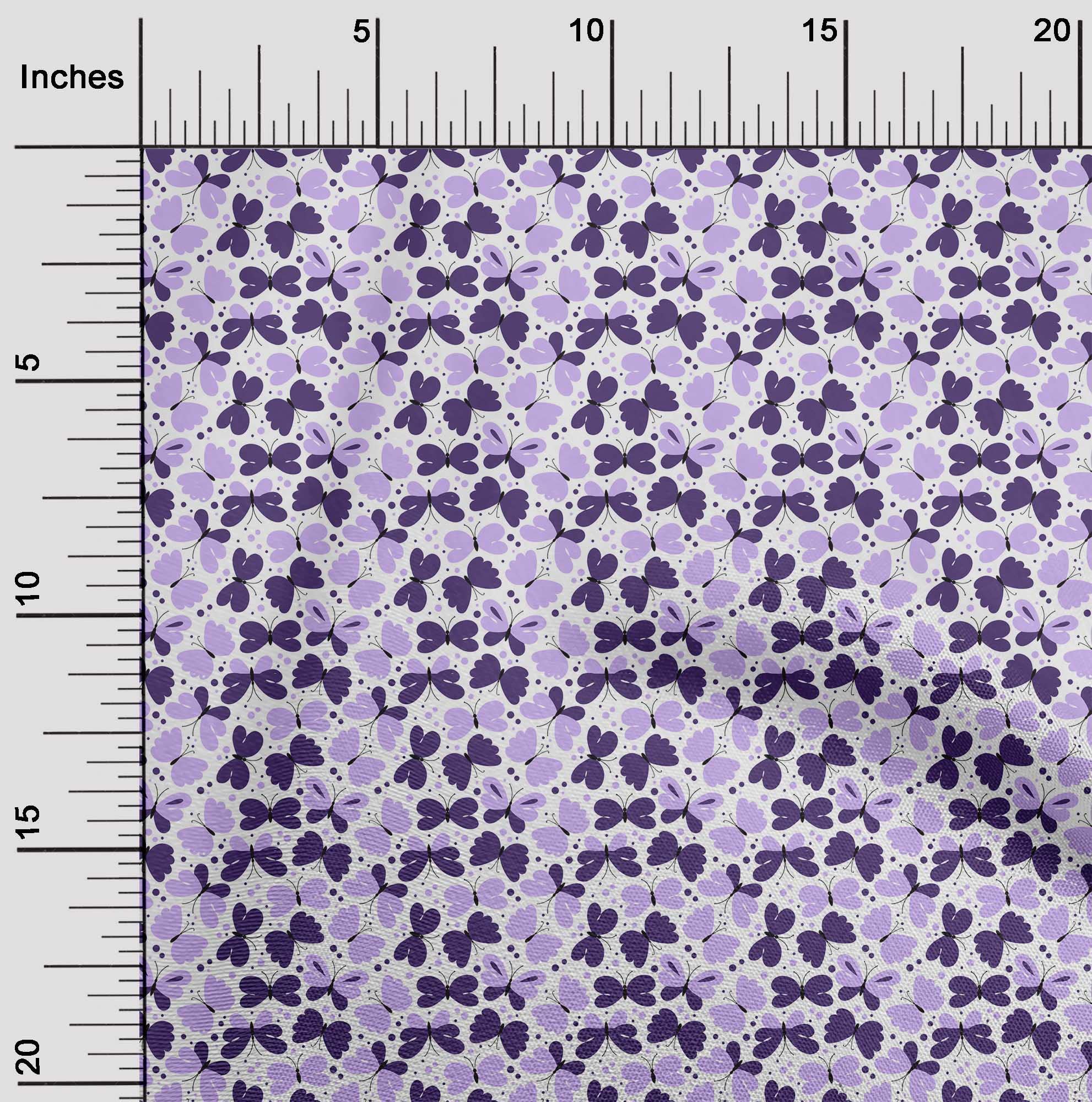 Velvet Purple Fabric with Printed Butterflies - 58 Inch Wide Sewing Material for DIY Clothing & Crafts | Perfect for Dresses, Scarves, and Home Decor Projects