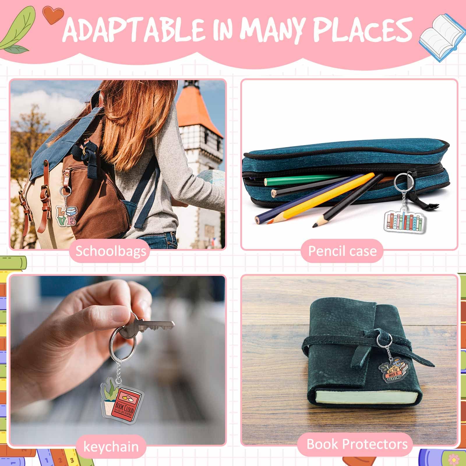 Funny Book Keychain - Unique Book Lovers Gift for Women, Bookish Party Favors & Birthday Accessories - Perfect for Readers, Book Club Members & Literary Enthusiasts