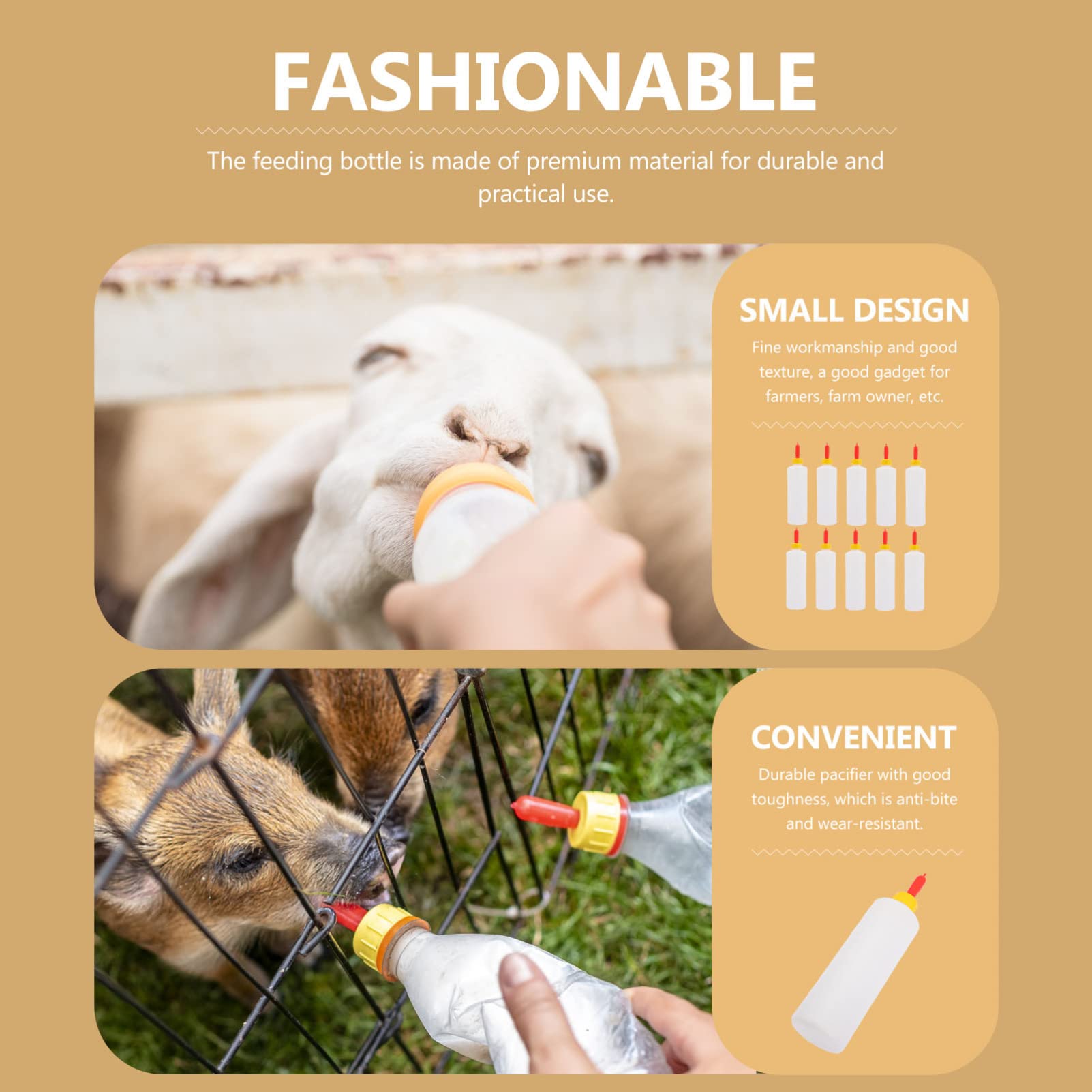 **ERINGOGO 10-Pack Goat Milk Bottles for Lambs & Kids - Durable Livestock Feeding Bottles with Nipples - Ideal for Sheep, Goats, and Young Animals - Perfect for Farm, Ranch, and Pet Care**