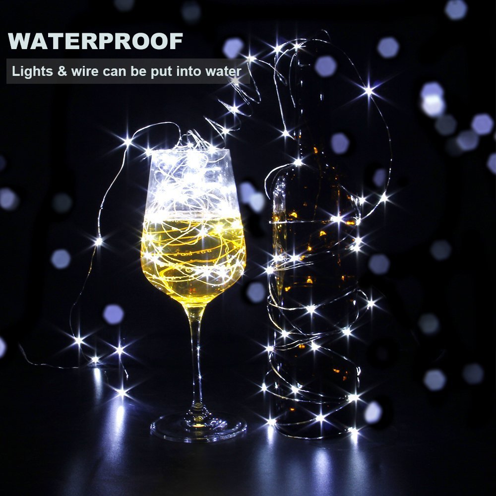 YKB 12 Pack White Fairy LED String Lights - 20 Micro LEDs on 3.3ft Silver Copper Wire, Battery Powered by 2xCR2032 - Perfect for Christmas Decor, Holiday Wedding, Party, Bedroom, Garden & Outdoor Lighting