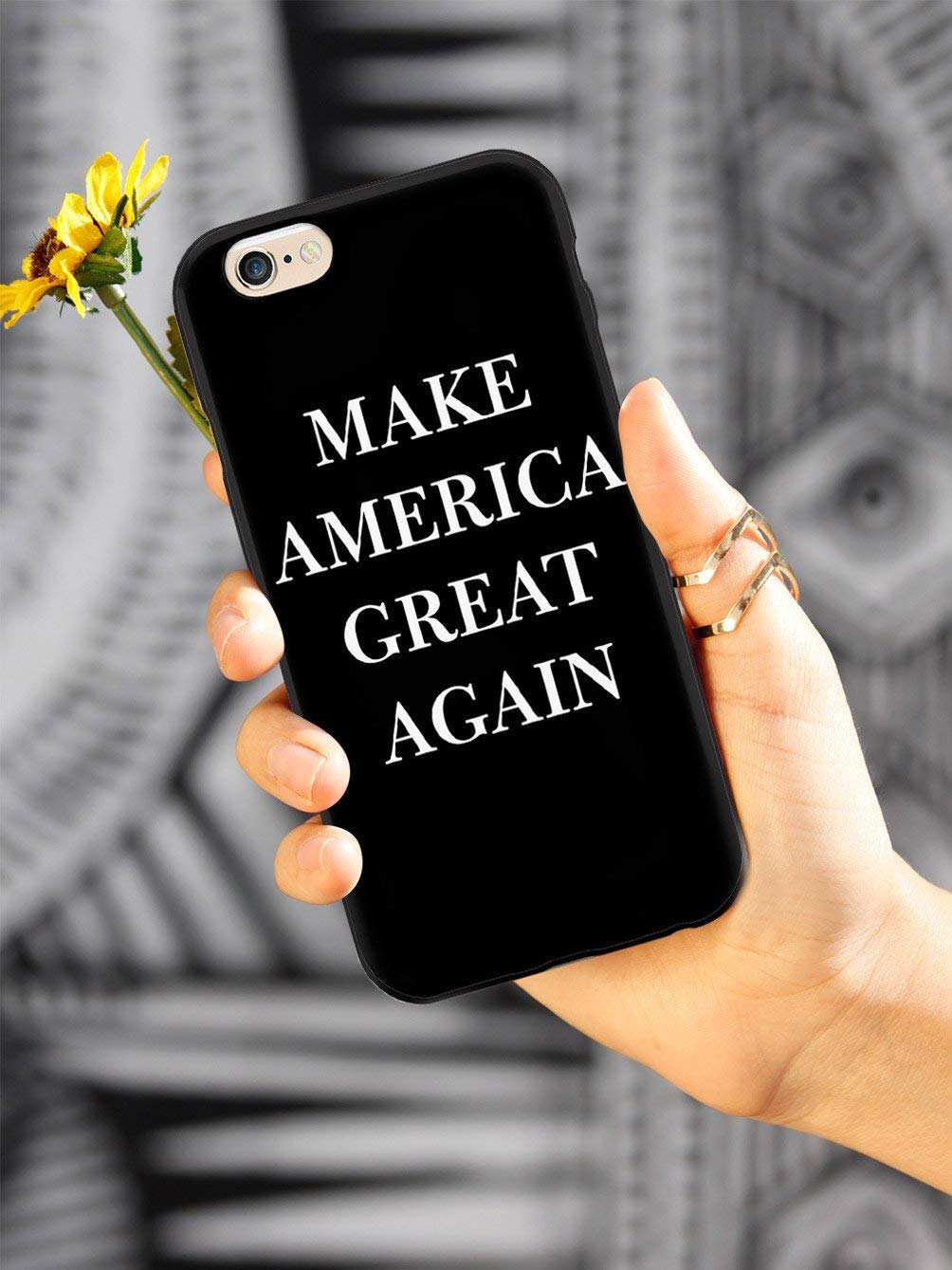 Inspired Cases - Premium 3D Textured Protective Phone Case Compatible with Apple iPhone 8 | Shockproof & Slim Design | Make America Great Again - Black | Perfect for Daily Use, Travel & Outdoor Activities