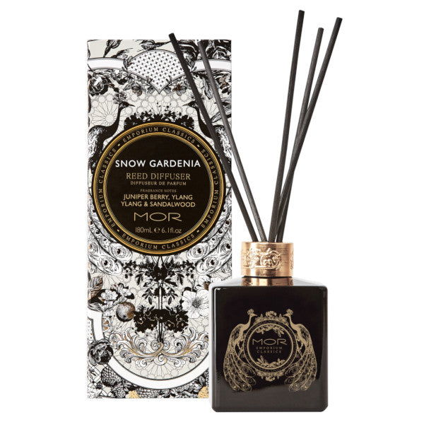 MOR Home Diffuser Snow Gardenia 180ml - Aromatherapy Essential Oil Diffuser for Home, Office & Spa - Relaxing Fragrance for Stress Relief & Better Sleep