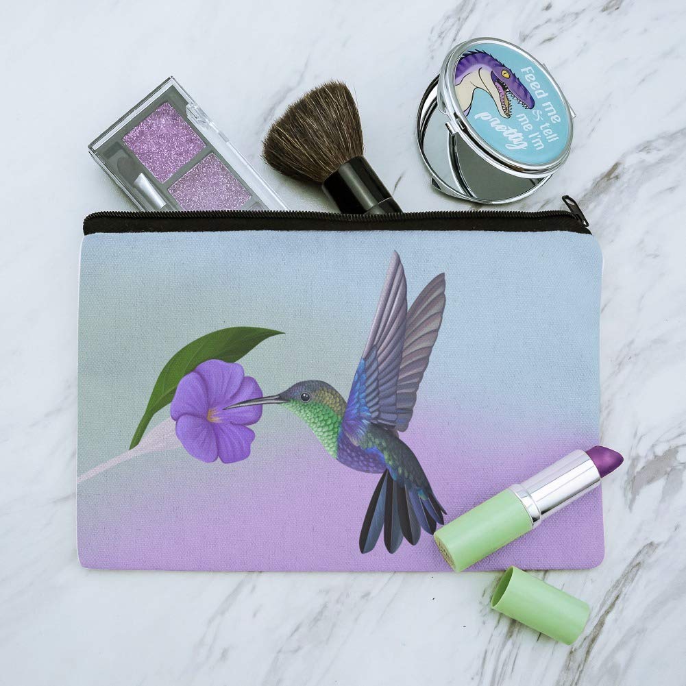 GRAPHICS & MORE Hummingbird Crowned Woodnymph Purple Violet Makeup Bag Cosmetic Organizer Pouch - Perfect for Travel, Gym & Daily Essentials Storage
