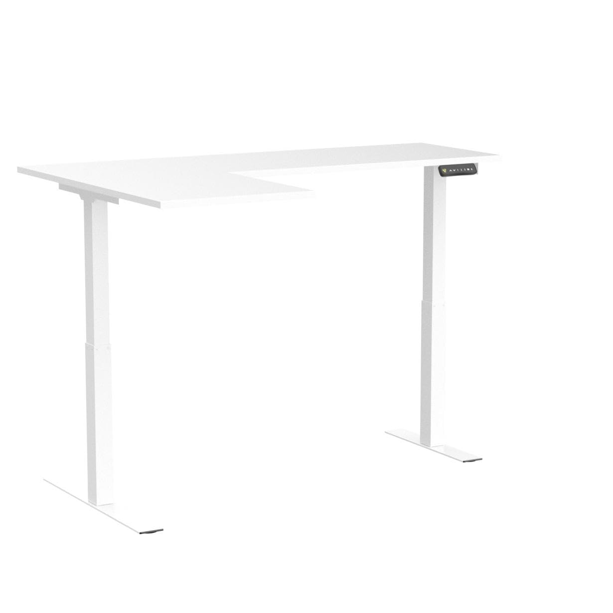 FLEXISPOT L-Shaped Electric Standing Desk - Dual Motor Height Adjustable Corner Computer Desk with Splice Board, 71x48 Inches, White - Perfect for Home Office & Gaming Setup
