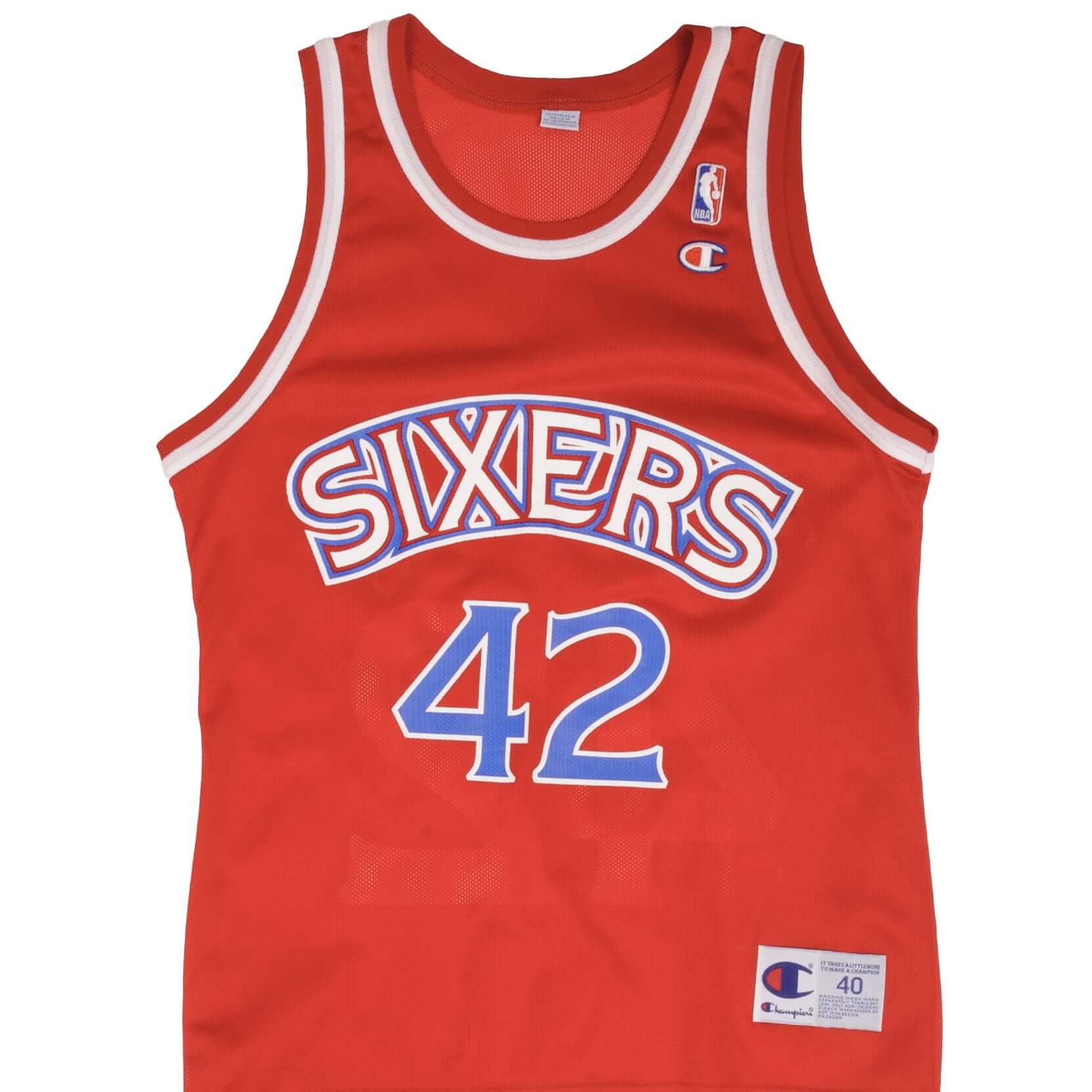 Vintage Champion NBA Philadelphia 76ers Jerry Stackhouse #42 Jersey - Authentic 1990s Basketball Jersey Size 40 - Perfect for Game Day, Collectors & Retro Sports Fans