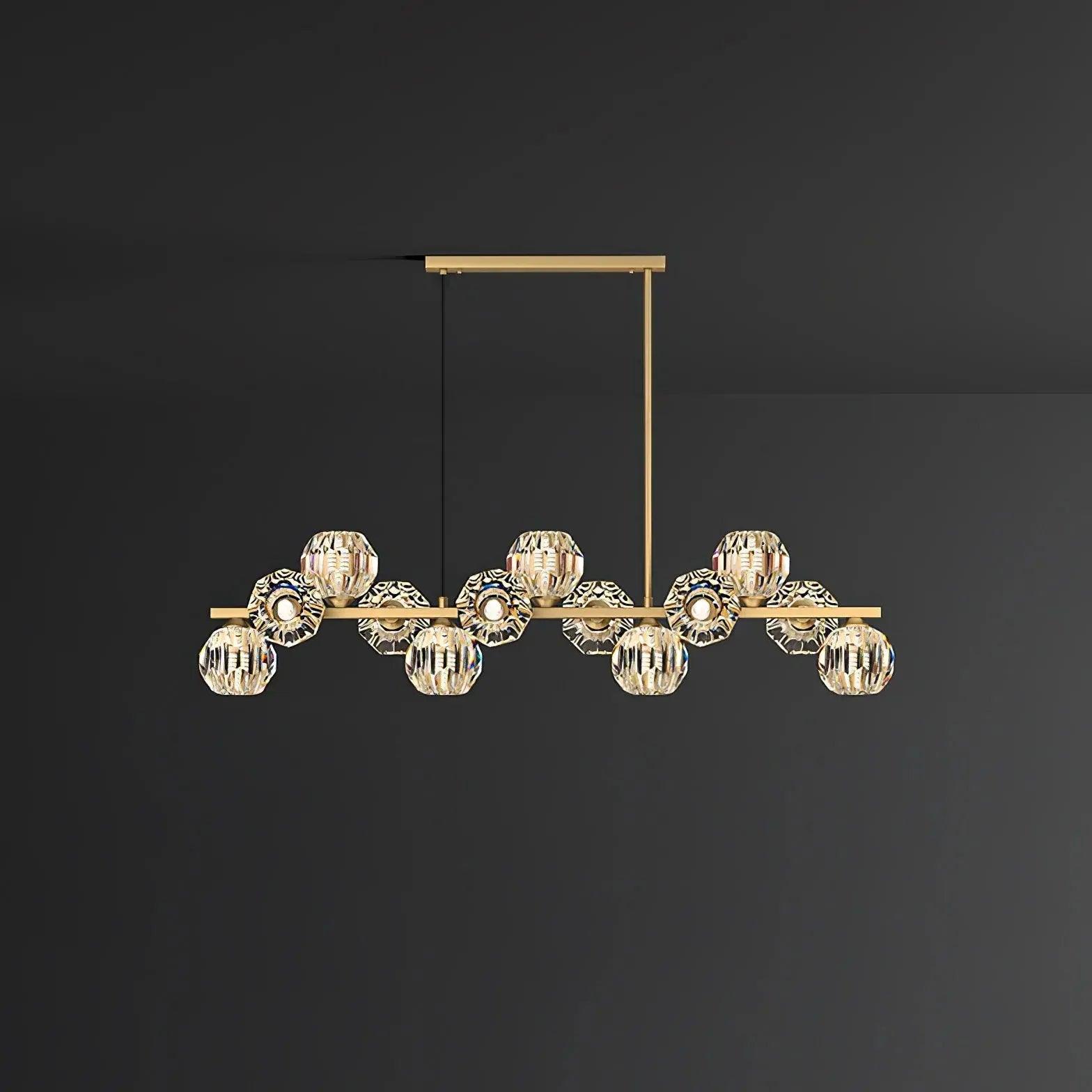 Modern Multi Circular Transparent Glass Ball Linear Pendant Light - Elegant Dining Room & Kitchen Island Lighting Fixture for Home Decor
