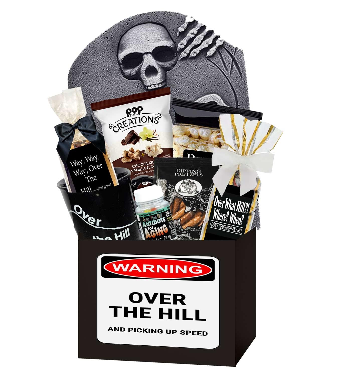 Over The Hill Birthday Gift Basket for Adults - Thoughtful Medium Birthday Gift Box for Men & Women - Perfect for Milestone Celebrations, Retirement Parties & Humorous Gifts