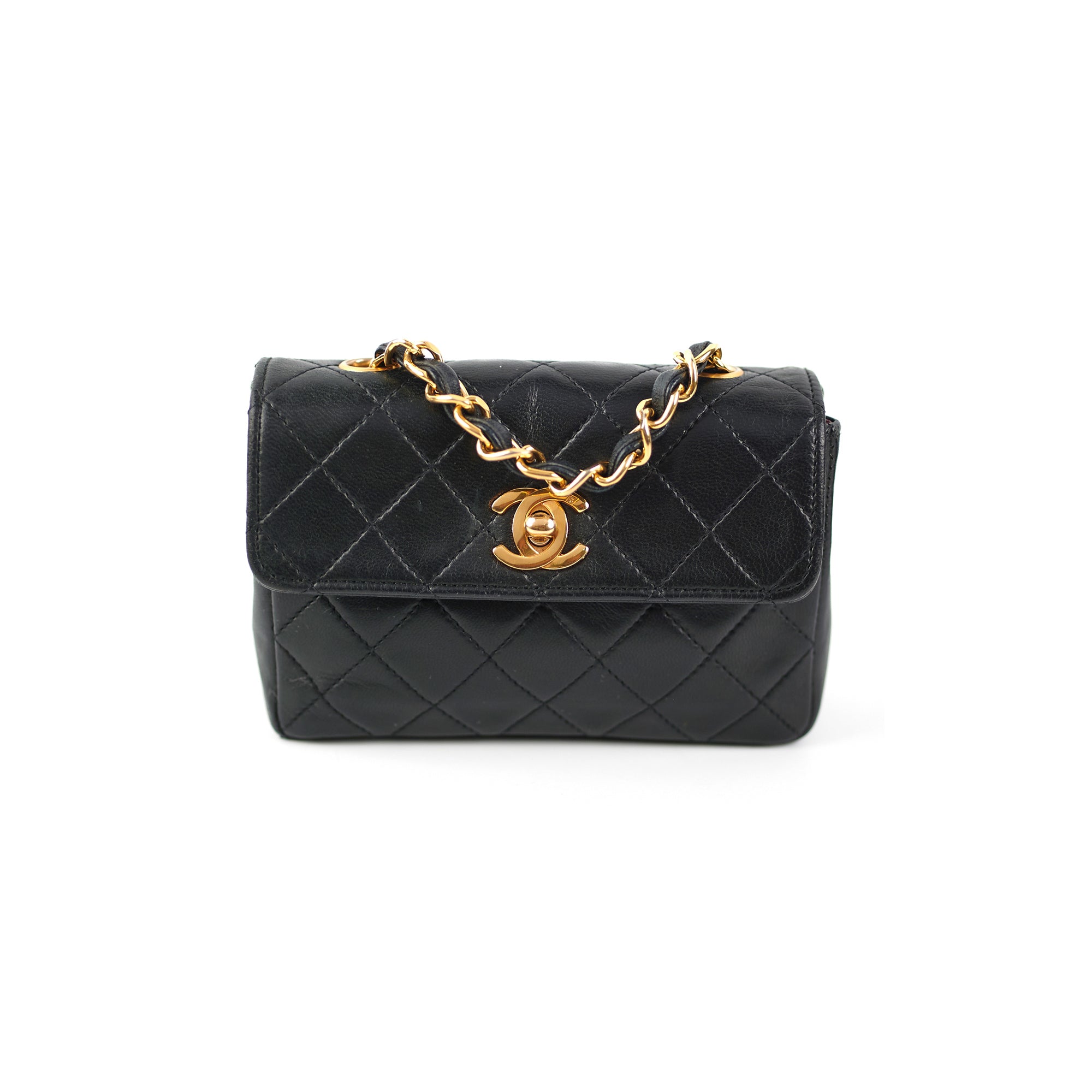 Chanel Mini Vintage Lambskin Black Flap Bag - Authentic Luxury Crossbody Purse for Women | Perfect for Date Night, Parties & Special Occasions