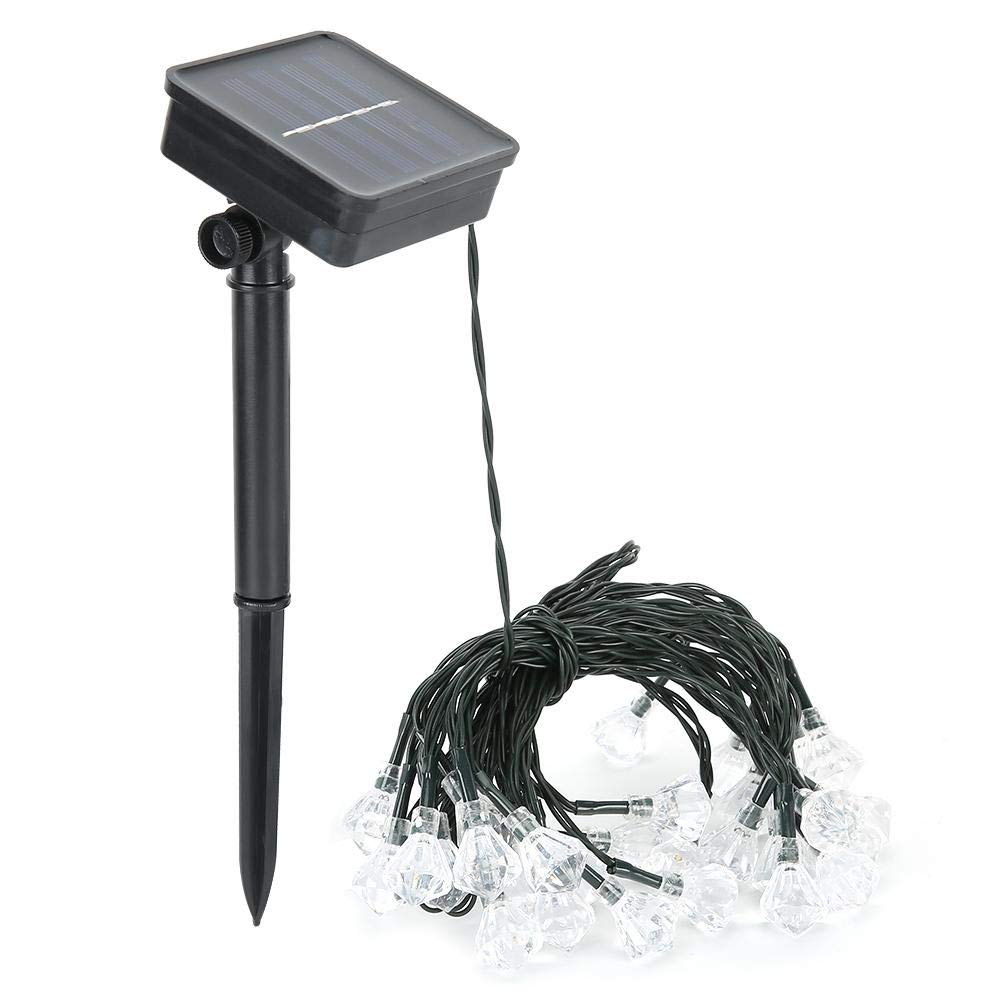 Ymiko 30LED Solar String Lights - 6.5m Diamond Shaped Outdoor Fairy Lights with 8 Lighting Modes | Waterproof Solar Powered LED Decorations for Patio, Garden, Wedding, Party & Backyard Lighting