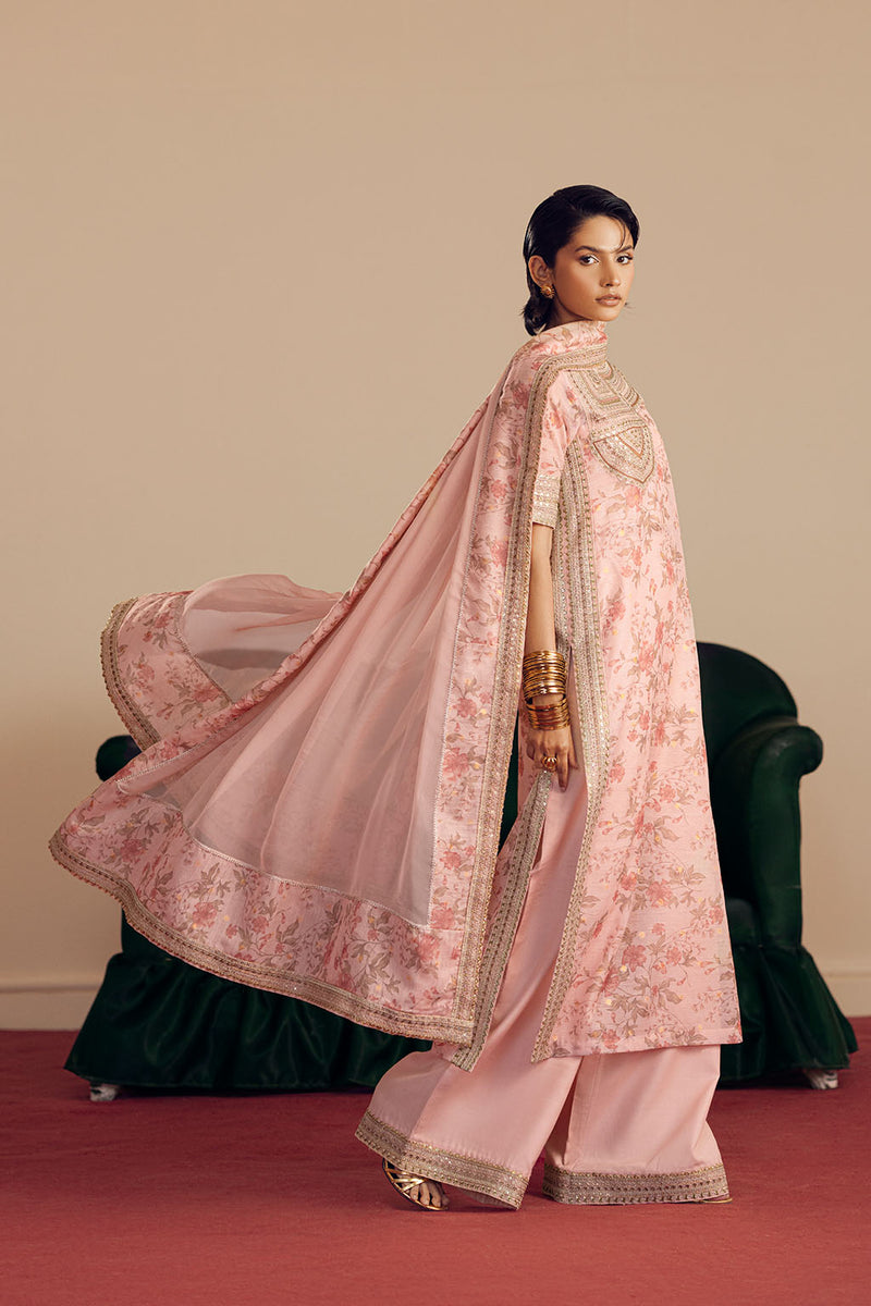 Premium Cotton Brosha, Raw Silk & Chiffon Peach Stitched Suit for Women - Elegant Ethnic Wear for Weddings, Parties & Festive Occasions