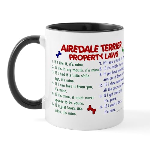White/Black Inside - Airedale Terrier Property Laws 2 Mug