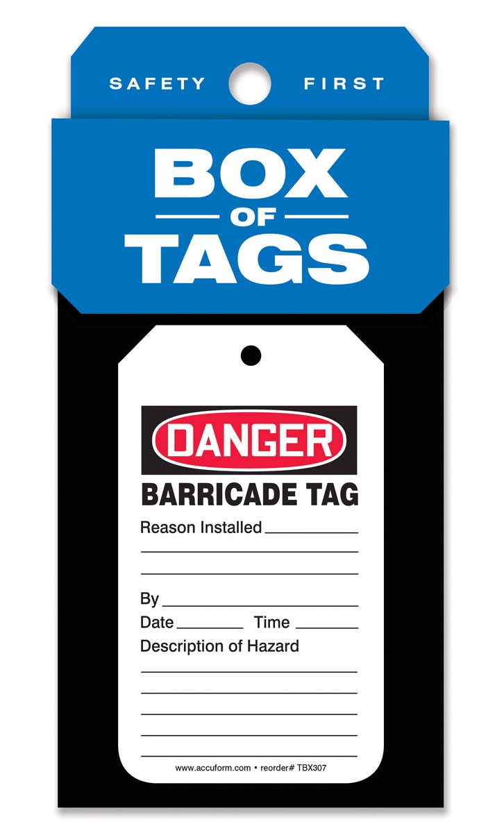 Accuform TBX307 Danger Barricade Tags – 5 3/4