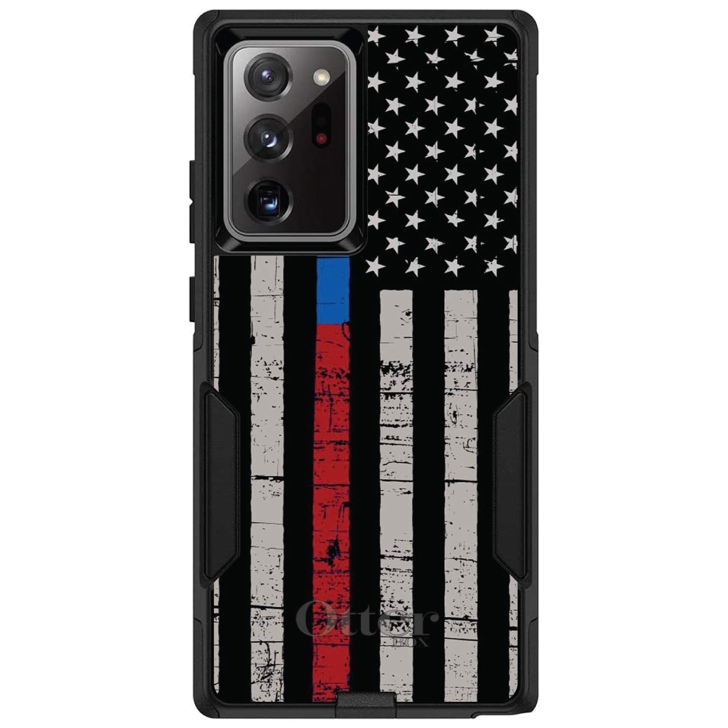 Premium Samsung Galaxy Note 20 Ultra Case (6.9 Inch) - Slim Protective Cover with Thin Blue & Red Line US Flag Design - Durable Replacement for OtterBox Commuter - Show Support for First Responders - Perfect for Daily Use, Work & Outdoor Activities