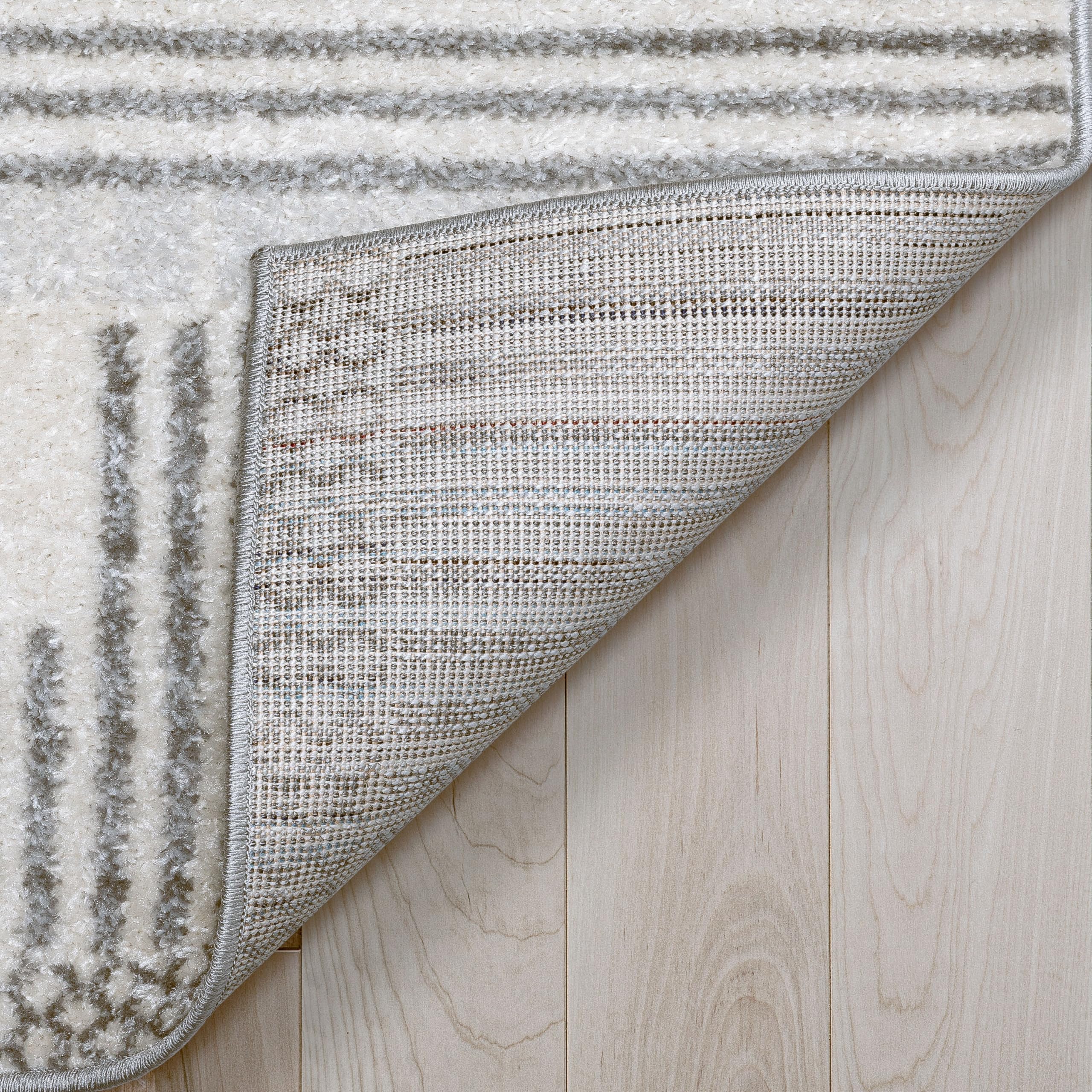 Well Woven Athena Luxury Living Room Grey Striped 7'10