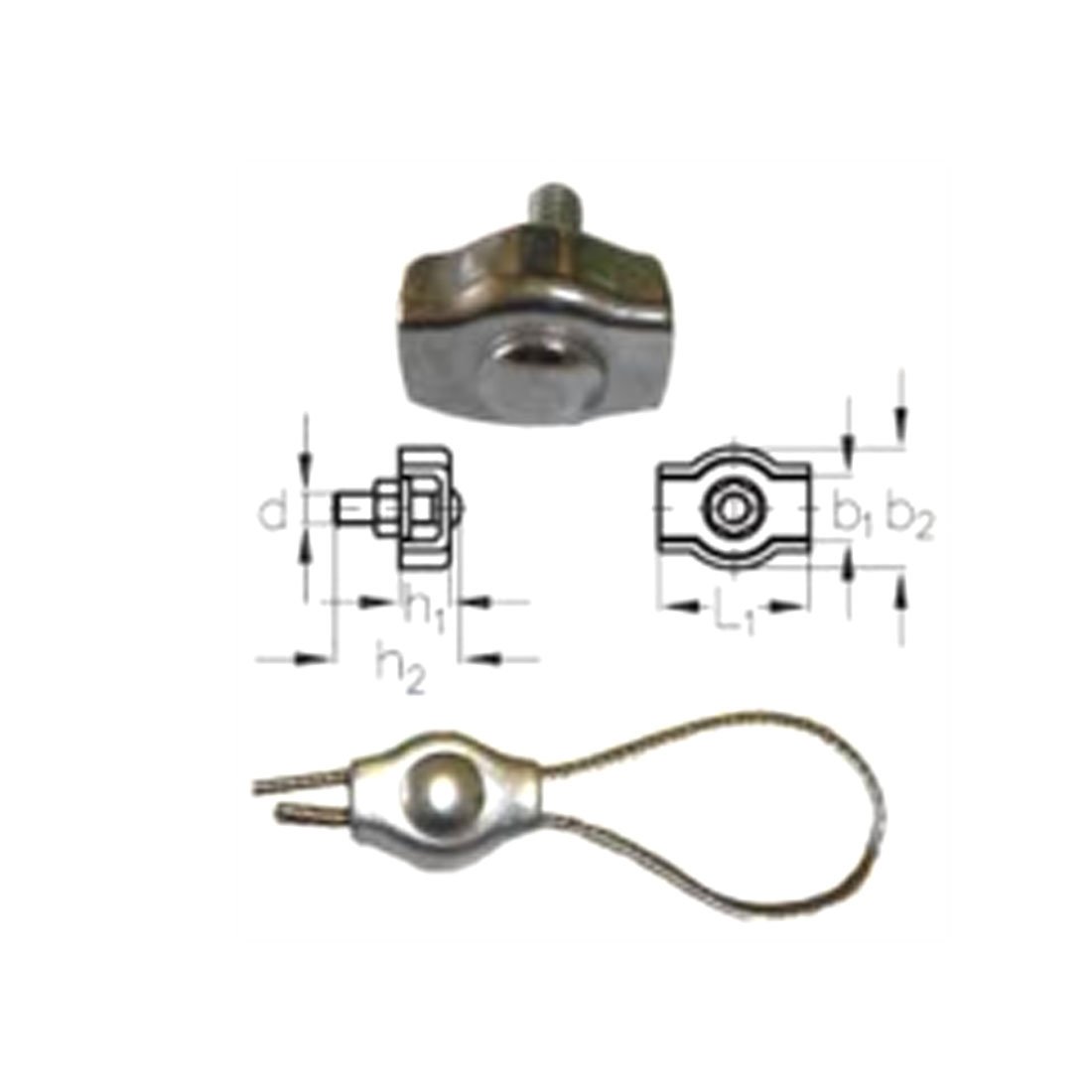 Stainless Steel Simplex Single Bolt Clip Cable Clamps - 30 Pcs for 5mm Wire Rope - Heavy Duty Rope Fittings for Marine, Construction & DIY Projects