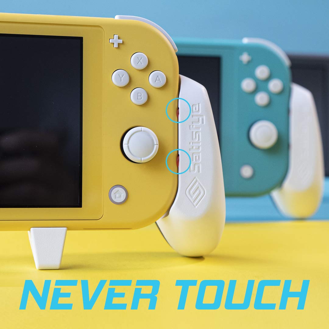 Satisfye ZenGrip Go Slim Bundle for Nintendo Switch Lite - Portable Grip Lite & Slim Case with Bonus 2 Gray Thumbsticks | Perfect for Travel, Gaming On-The-Go & Enhanced Handheld Play