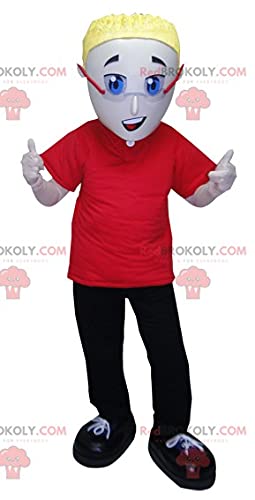SPOTSOUND REDBROKOLY Mascot Costume - Red & Black Character Outfit with Glasses for Cosplay, Halloween, and Comic Con Events | Fun Party Costume for Adults & Fans