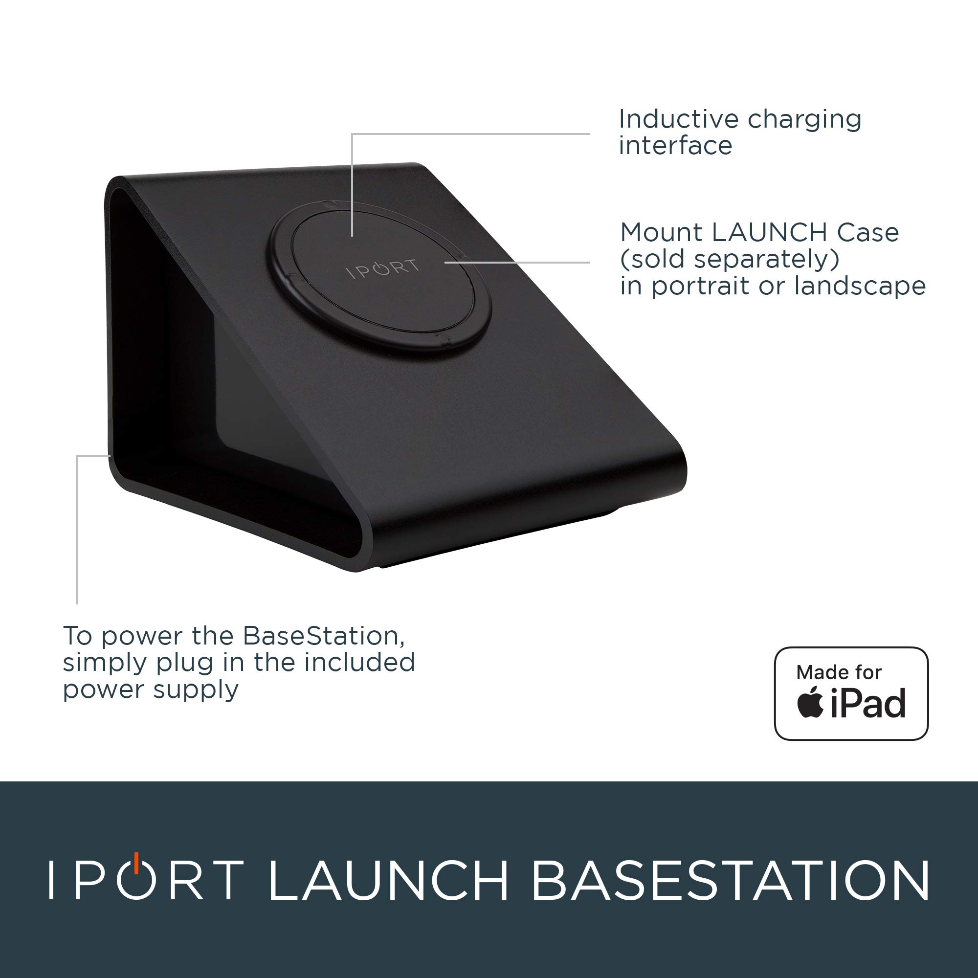 LaunchPort BaseStation iPad Stand - Universal Stand for All LAUNCH Cases (Silver) - Perfect for Home, Office & Travel Use