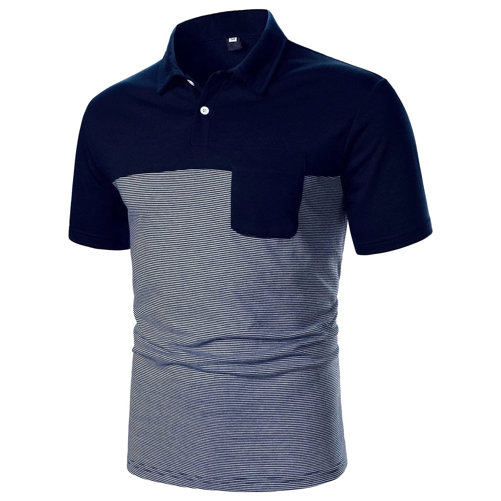Men's Weed-Themed Short Sleeve Polo Shirt - Slim Fit Casual Button Down Henley T-Shirt for Summer (Navy Blue, 3XL) - Perfect for Stoner Parties, 420 Celebrations & Casual Outings