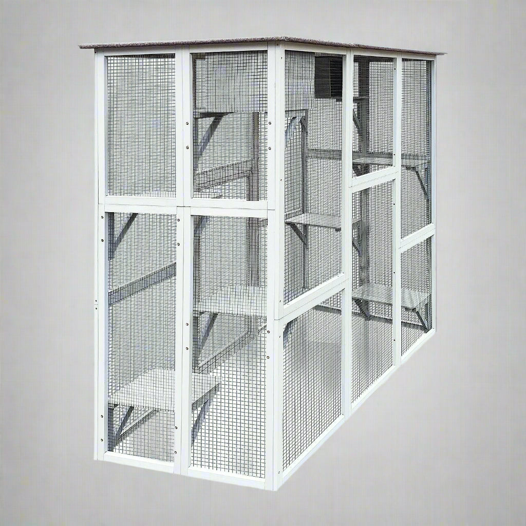 4 Tier Outdoor Cat & Small Pet Cage – Spacious Weatherproof Catio Enclosure for Cats, Rabbits & Small Animals | Durable Metal Playpen for Patio, Garden & Backyard Use | SKU: MSHCAT016