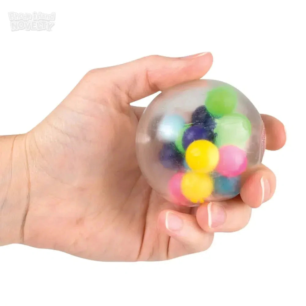 2.33 Inch Squeezy Molecule Stress Ball Set - 3 Pack for Office, School & Home Relaxation - Fun Fidget Toy for Kids & Adults - Anti-Anxiety Sensory Play Therapy Tool