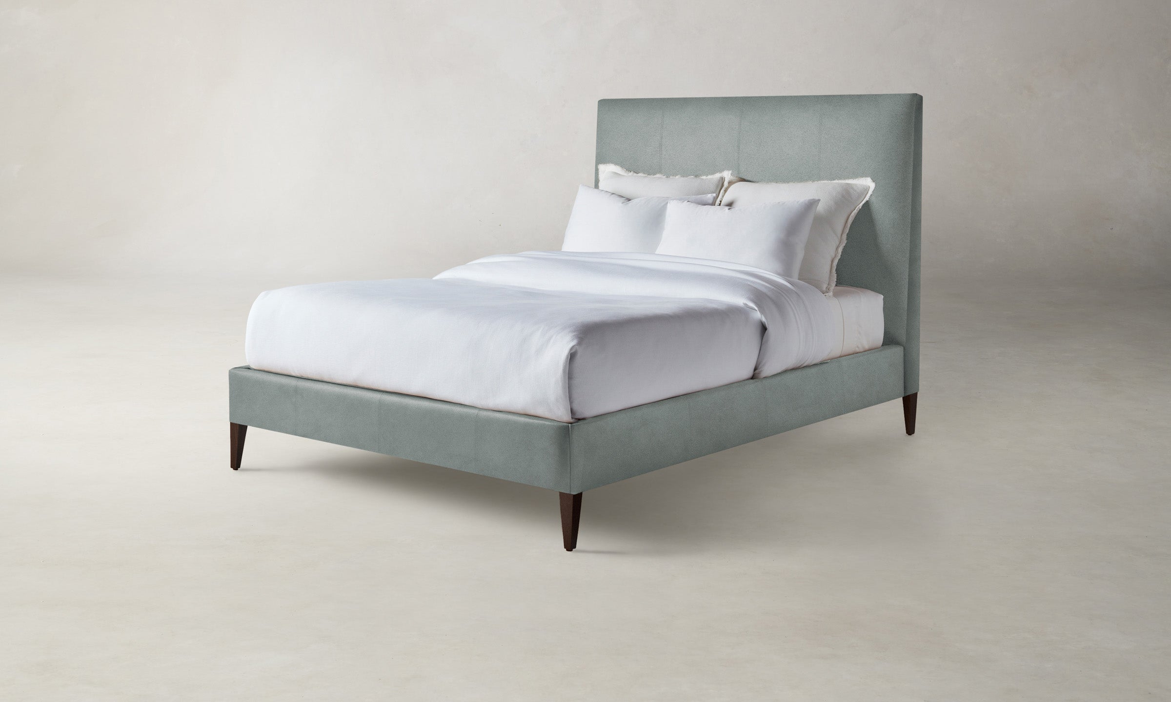 Premium Essex Bed Frame with Genuine Nubuck Leather Headboard - Modern Upholstered Platform Bed for Master Bedroom & Guest Room